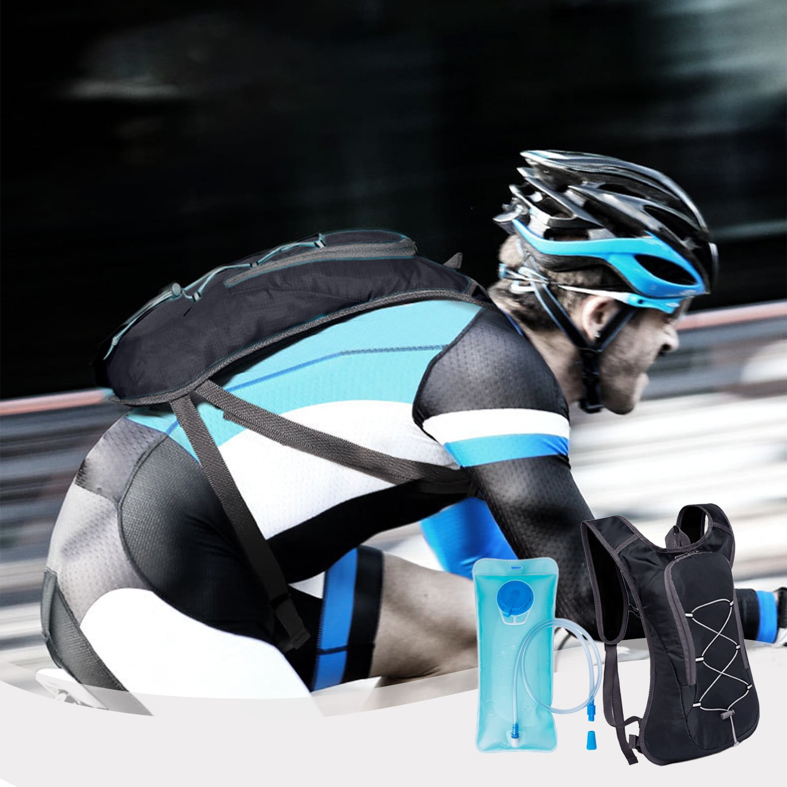 Hydration Backpack Pack with 2L Hydration Bladder Hiking Backpack Bladder for Hiking Cycling Climbing,Cycling Backpack Water Backpack with Hydration Bladder Black - Image 6