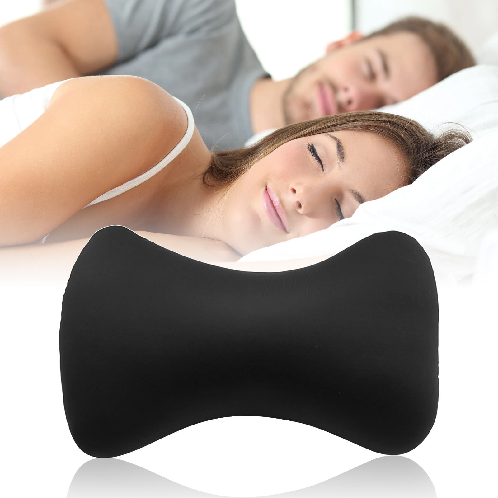 38cm×20cm Bone-Shaped Office Nap Pillow - Soft Foam Headrest for Travel, Plane, Car, Sofa & Bed | Portable Backrest Pillow with Soft Fabric for Comfortable Lunch Break Naps Office & Home(red) black - Image 5