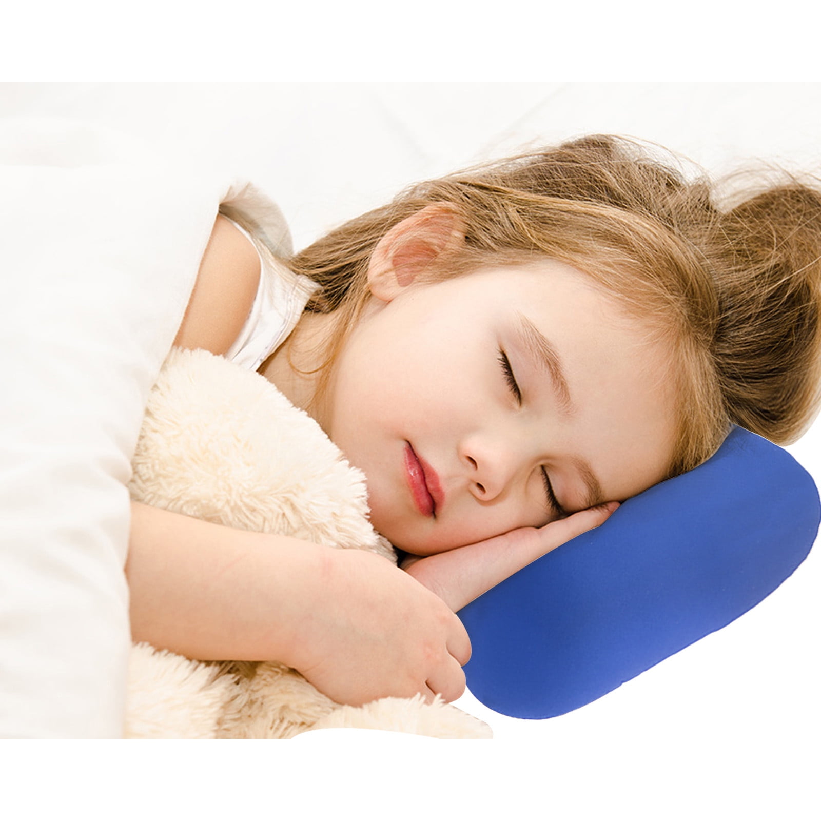38cm×20cm Bone-Shaped Office Nap Pillow - Soft Foam Headrest for Travel, Plane, Car, Sofa & Bed | Portable Backrest Pillow with Soft Fabric for Comfortable Lunch Break Naps Office & Home(red) blue - Image 2