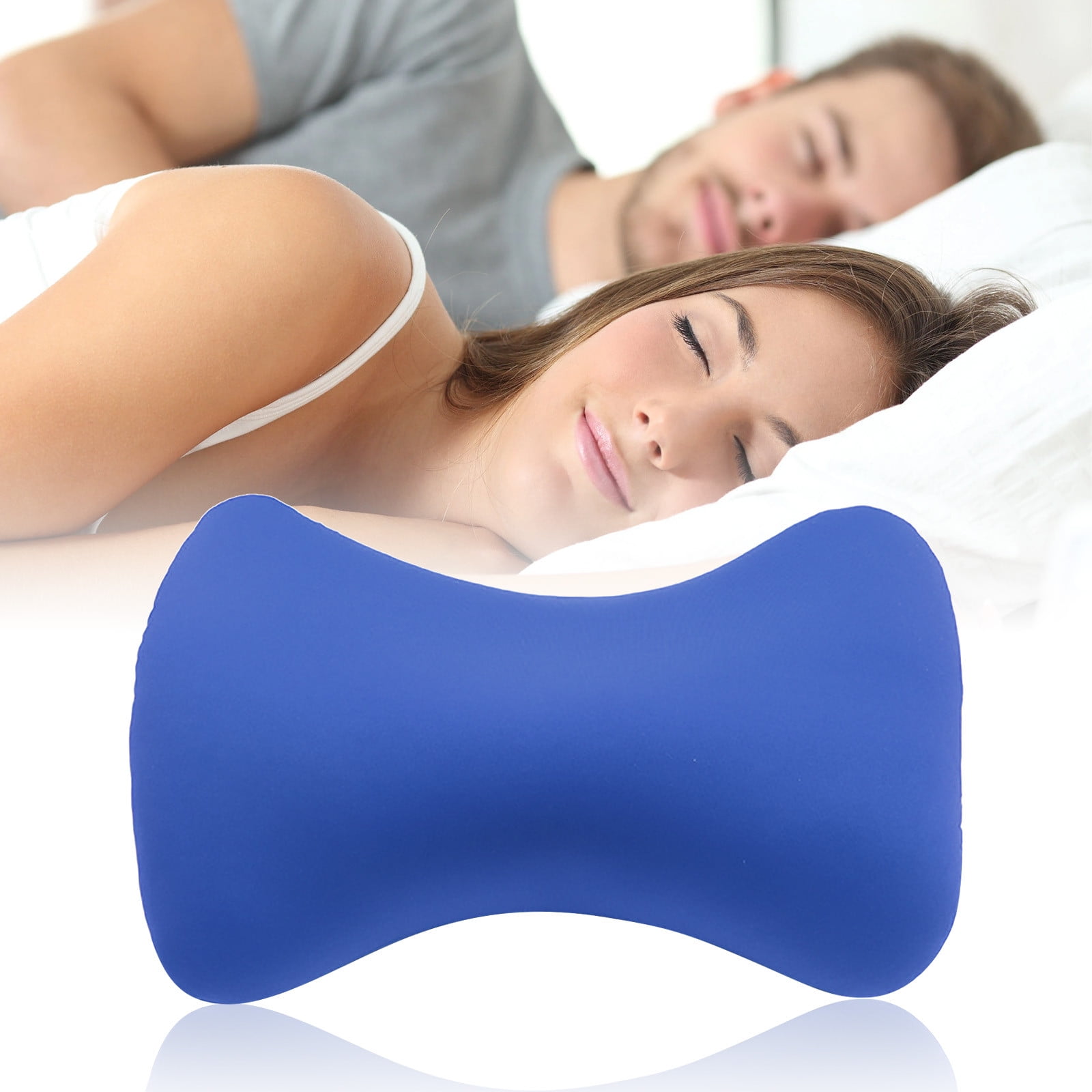 38cm×20cm Bone-Shaped Office Nap Pillow - Soft Foam Headrest for Travel, Plane, Car, Sofa & Bed | Portable Backrest Pillow with Soft Fabric for Comfortable Lunch Break Naps Office & Home(red) blue - Image 5