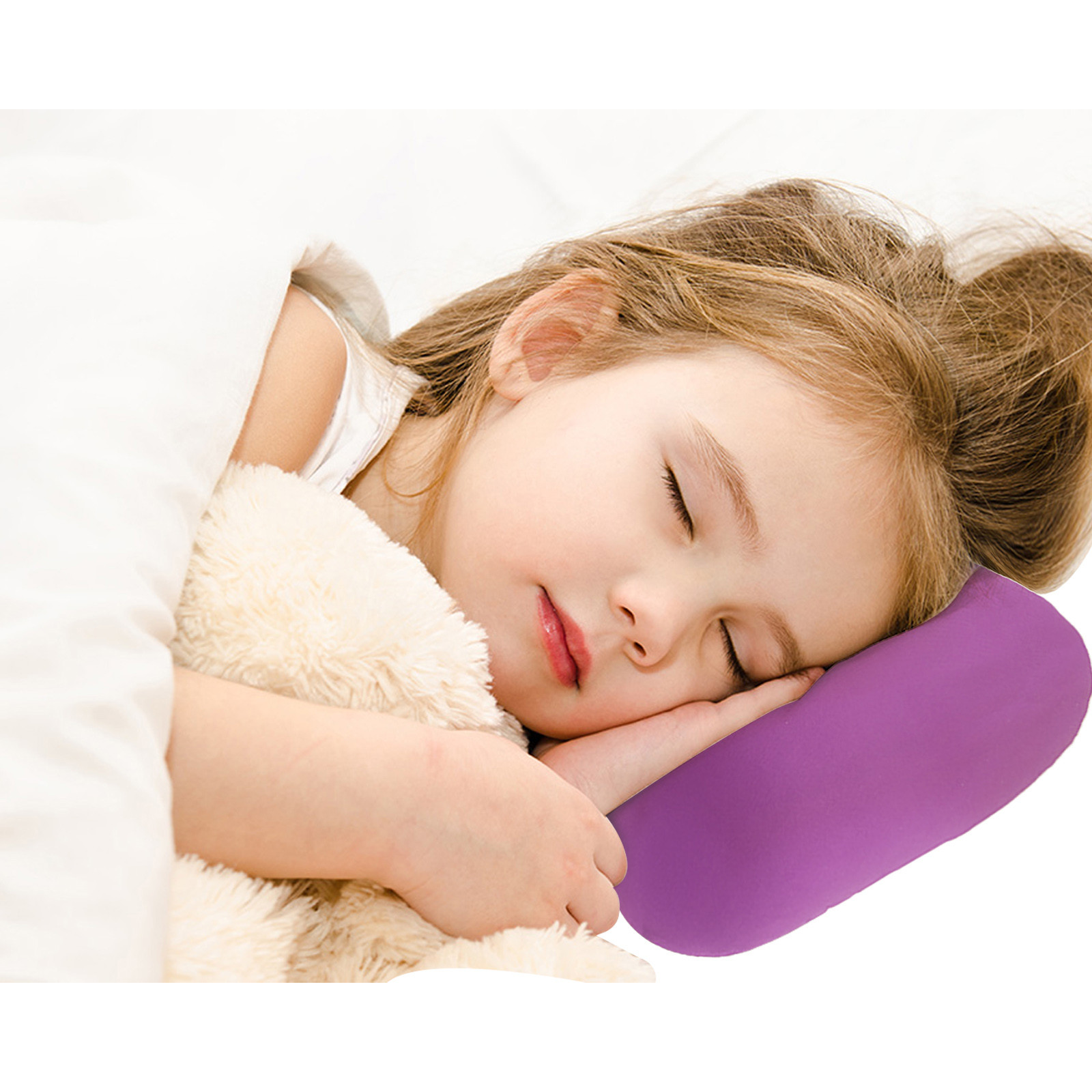 38cm×20cm Bone-Shaped Office Nap Pillow - Soft Foam Headrest for Travel, Plane, Car, Sofa & Bed | Portable Backrest Pillow with Soft Fabric for Comfortable Lunch Break Naps Office & Home(red) purple - Image 2
