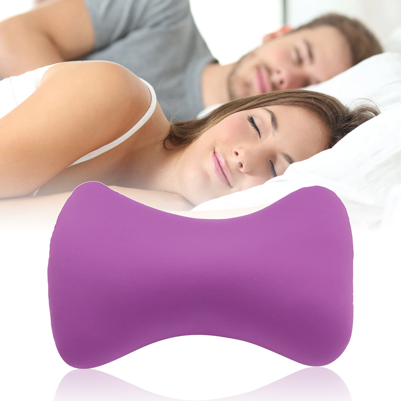 38cm×20cm Bone-Shaped Office Nap Pillow - Soft Foam Headrest for Travel, Plane, Car, Sofa & Bed | Portable Backrest Pillow with Soft Fabric for Comfortable Lunch Break Naps Office & Home(red) purple - Image 5