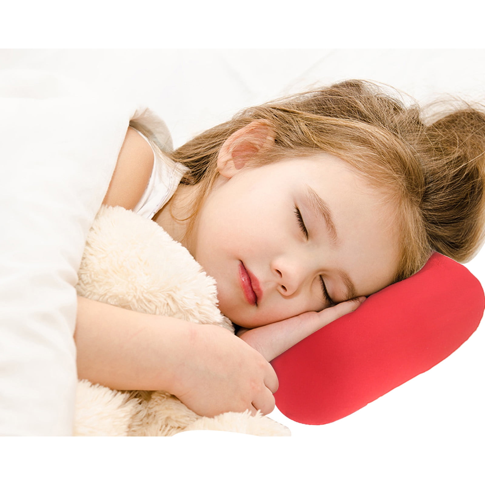 38cm×20cm Bone-Shaped Office Nap Pillow - Soft Foam Headrest for Travel, Plane, Car, Sofa & Bed | Portable Backrest Pillow with Soft Fabric for Comfortable Lunch Break Naps Office & Home(red) red - Image 2