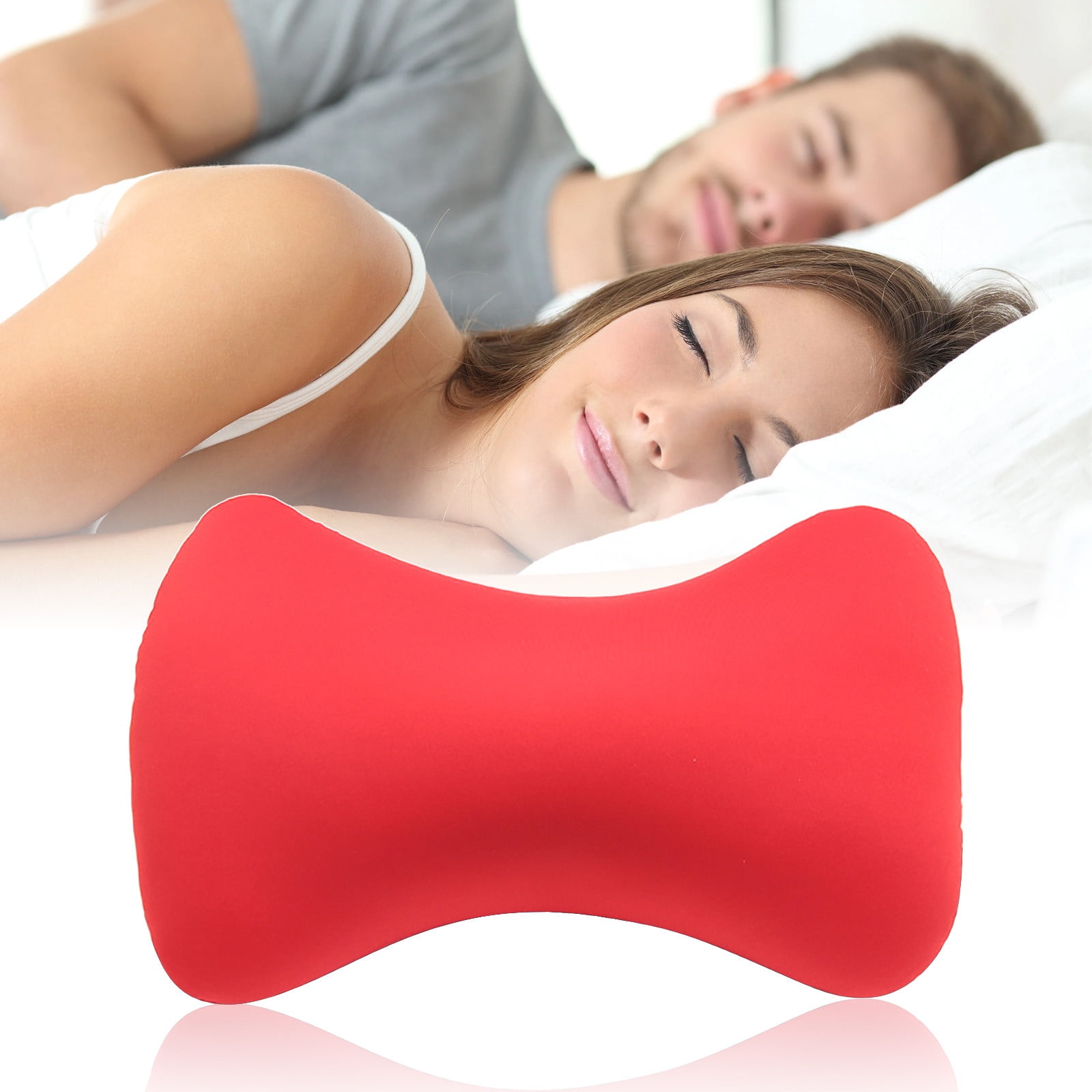 38cm×20cm Bone-Shaped Office Nap Pillow - Soft Foam Headrest for Travel, Plane, Car, Sofa & Bed | Portable Backrest Pillow with Soft Fabric for Comfortable Lunch Break Naps Office & Home(red) red - Image 5