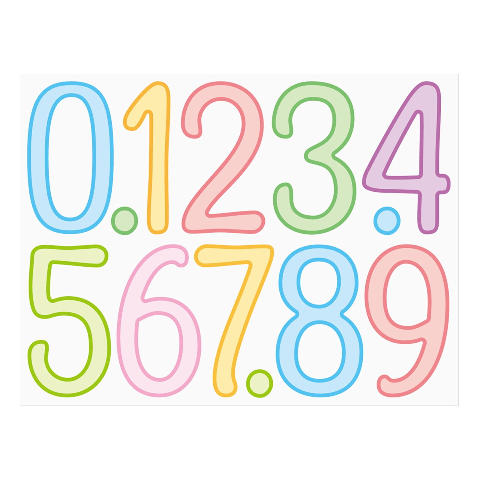 4 Inch Multicolor Vinyl Number Stickers - Self-Adhesive Decals for Mailbox, Car & Home,Large Digit Labels,Weatherproof Number Signs Number Labels For Car Home Multicolor(Blue) Rose Gold - Image 1