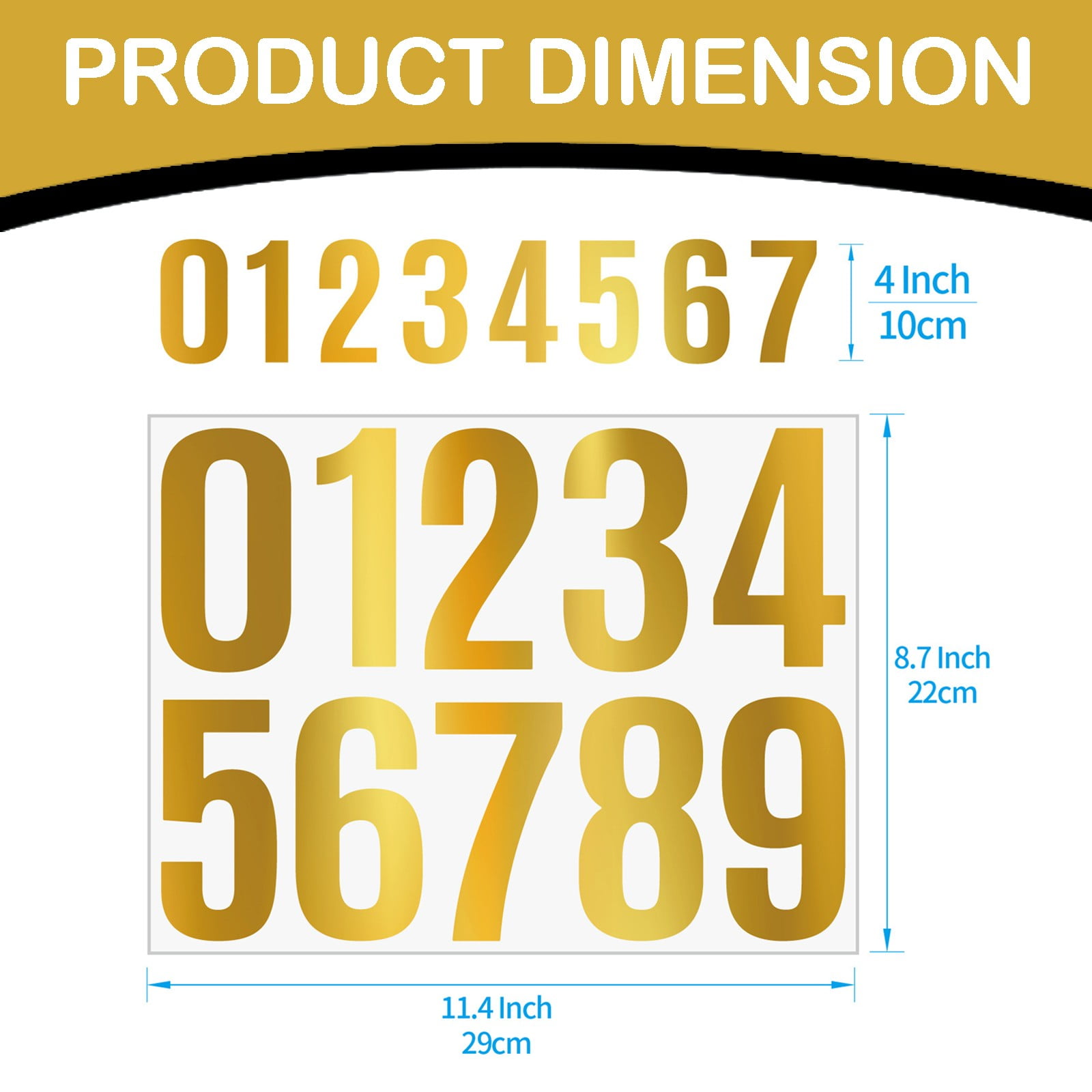 4 Inch Multicolor Vinyl Number Stickers - Self-Adhesive Decals for Mailbox, Car & Home,Large Digit Labels,Weatherproof Number Signs Number Labels For Car Home Multicolor(Blue) Rose Gold - Image 3