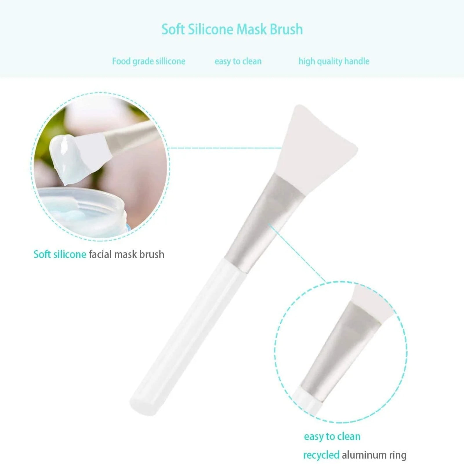 Face Mask Mixing Bowl Set with Silicone Facial Bowls, Brushes, Spatula, Measuring Cup + Scoop, 5 in 1 Esthetician Tool Kit, SPA Quality-White White 5.9*3.94*7.87inch 5 Pcs - Image 7