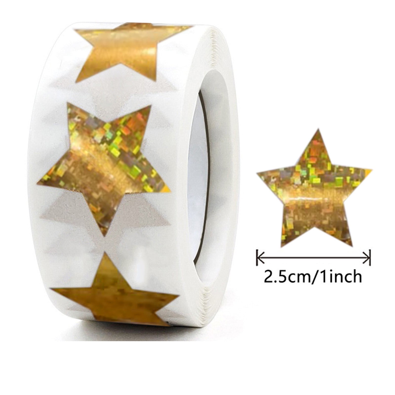 500PCS Gold Star Roll Stickers - 1 Inch Self-Adhesive Glitter Decals,for Kids, Classroom, Teachers, Wall Crafts, Sparkly Star Stickers for Rewards & Decor Gold Star Stickers For Kids(E) A - Image 2