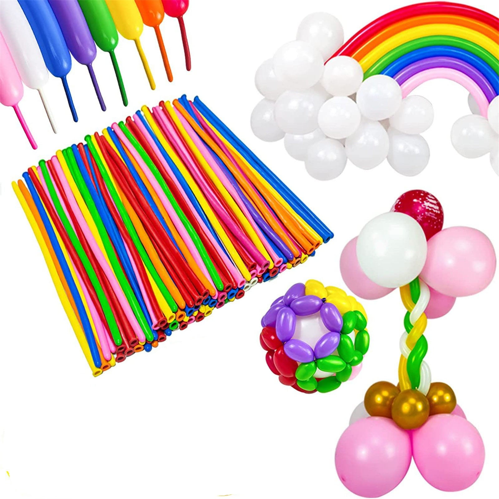 100Pcs 260 Transparent Long Latex Balloons - Thickened for Balloon Garland & Animal Modeling,Clown Balloons, Birthday/Wedding Party Decor, Twisting Balloons Birthday Wedding Party Decorat(A) E - Image 8