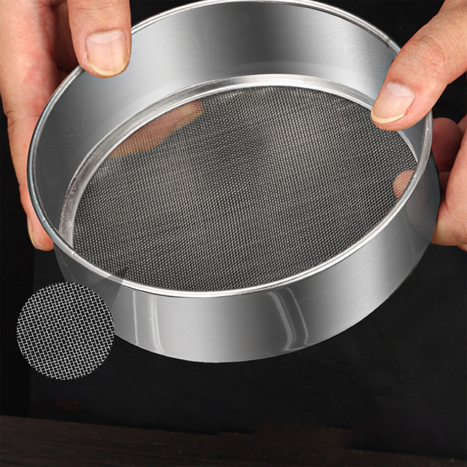 Stainless Steel Flour Sieve Filter - Ultra Fine Baking Mesh Sifter for Powder, Cocoa - Ergonomic Handle, Easy Clean, Kitchen Tool, 200 Mesh - Image 2