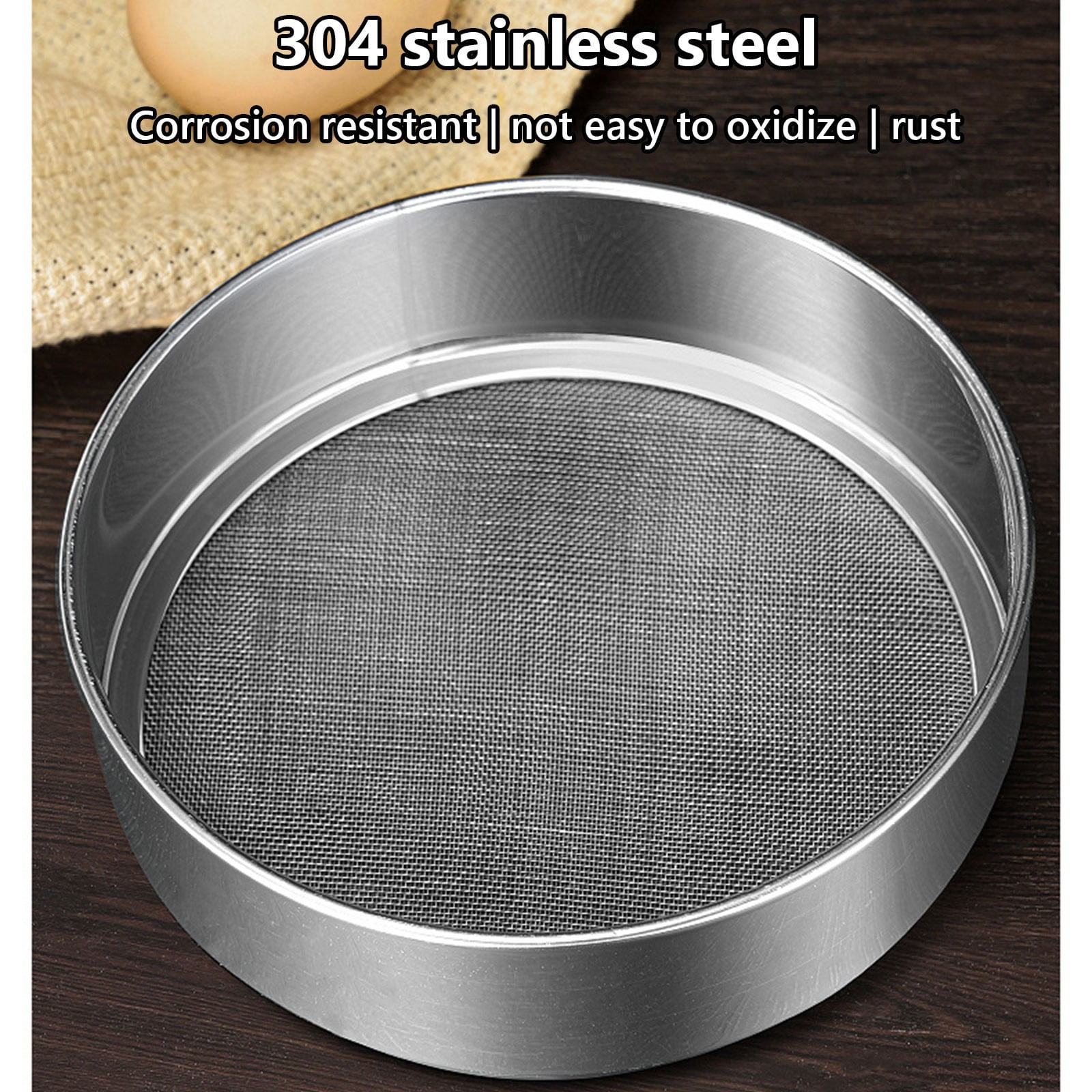 Stainless Steel Flour Sieve Filter - Ultra Fine Baking Mesh Sifter for Powder, Cocoa - Ergonomic Handle, Easy Clean, Kitchen Tool, 200 Mesh - Image 5