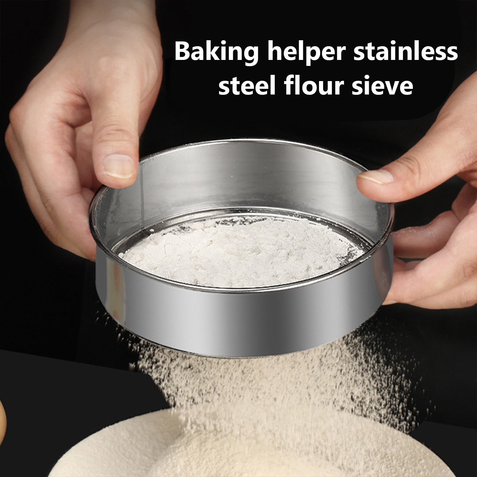 Stainless Steel Flour Sieve Filter - Ultra Fine Baking Mesh Sifter for Powder, Cocoa - Ergonomic Handle, Easy Clean, Kitchen Tool, 200 Mesh - Image 7