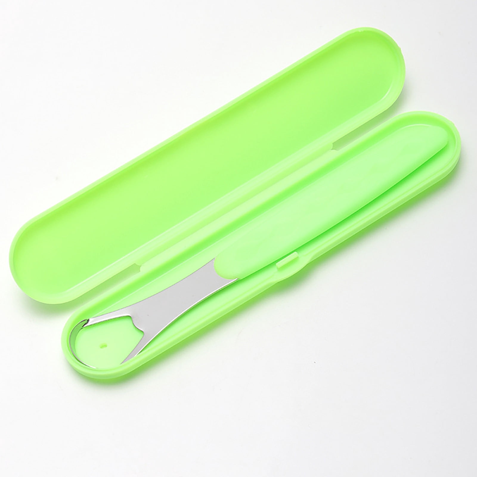 Tongue Scraper Cleaner 100% BPA Free Tongue Scrapers with Soft Handle for Adults, Kids, Healthy Oral Care, Easy to Use, Help Fight Bad Breath,with A Portable Travel Case-Black Green 1.18*0.98*6.1inch 1Pcs - Image 3