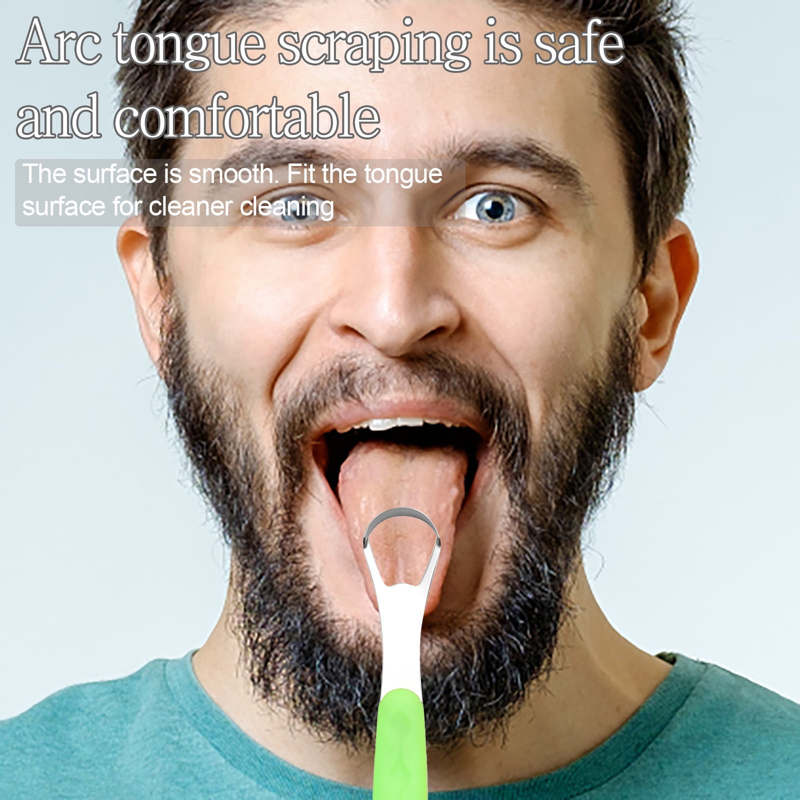 Tongue Scraper Cleaner 100% BPA Free Tongue Scrapers with Soft Handle for Adults, Kids, Healthy Oral Care, Easy to Use, Help Fight Bad Breath,with A Portable Travel Case-Black Green 1.18*0.98*6.1inch 1Pcs - Image 5
