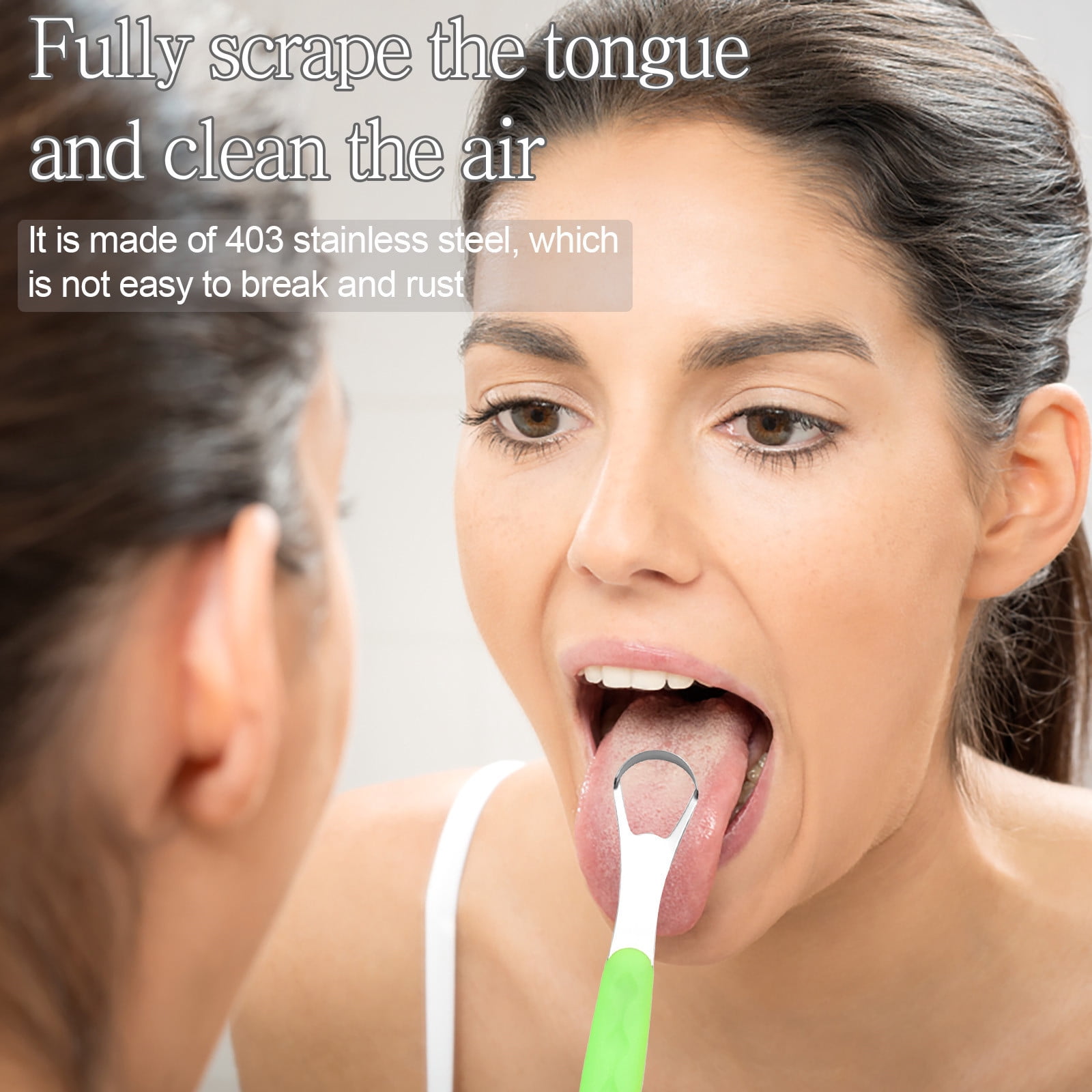 Tongue Scraper Cleaner 100% BPA Free Tongue Scrapers with Soft Handle for Adults, Kids, Healthy Oral Care, Easy to Use, Help Fight Bad Breath,with A Portable Travel Case-Black Green 1.18*0.98*6.1inch 1Pcs - Image 6
