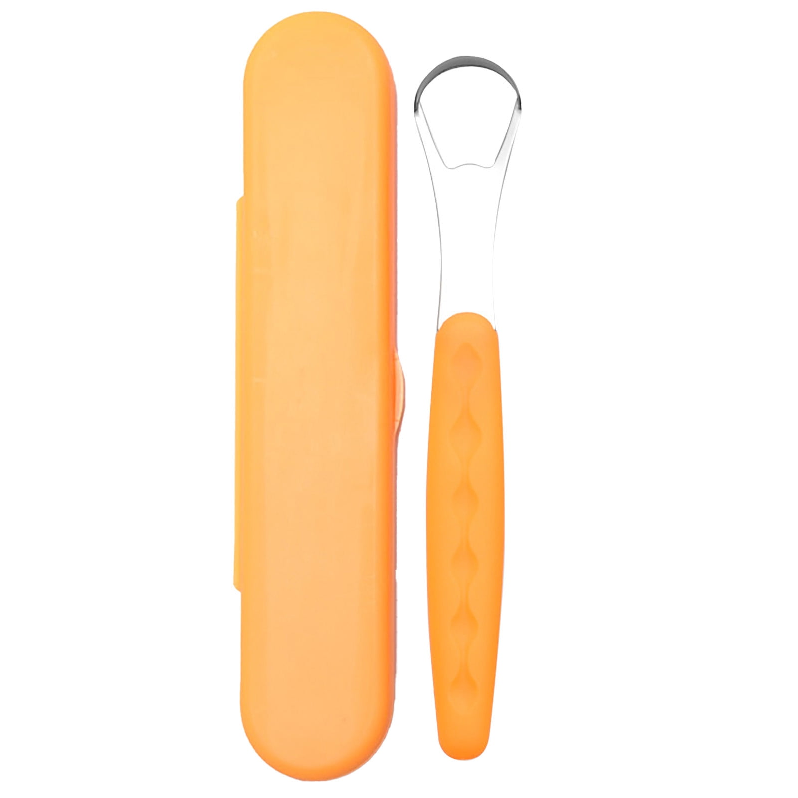 Tongue Scraper Cleaner 100% BPA Free Tongue Scrapers with Soft Handle for Adults, Kids, Healthy Oral Care, Easy to Use, Help Fight Bad Breath,with A Portable Travel Case-Black Orange 1.18*0.98*6.1inch 1Pcs - Image 1