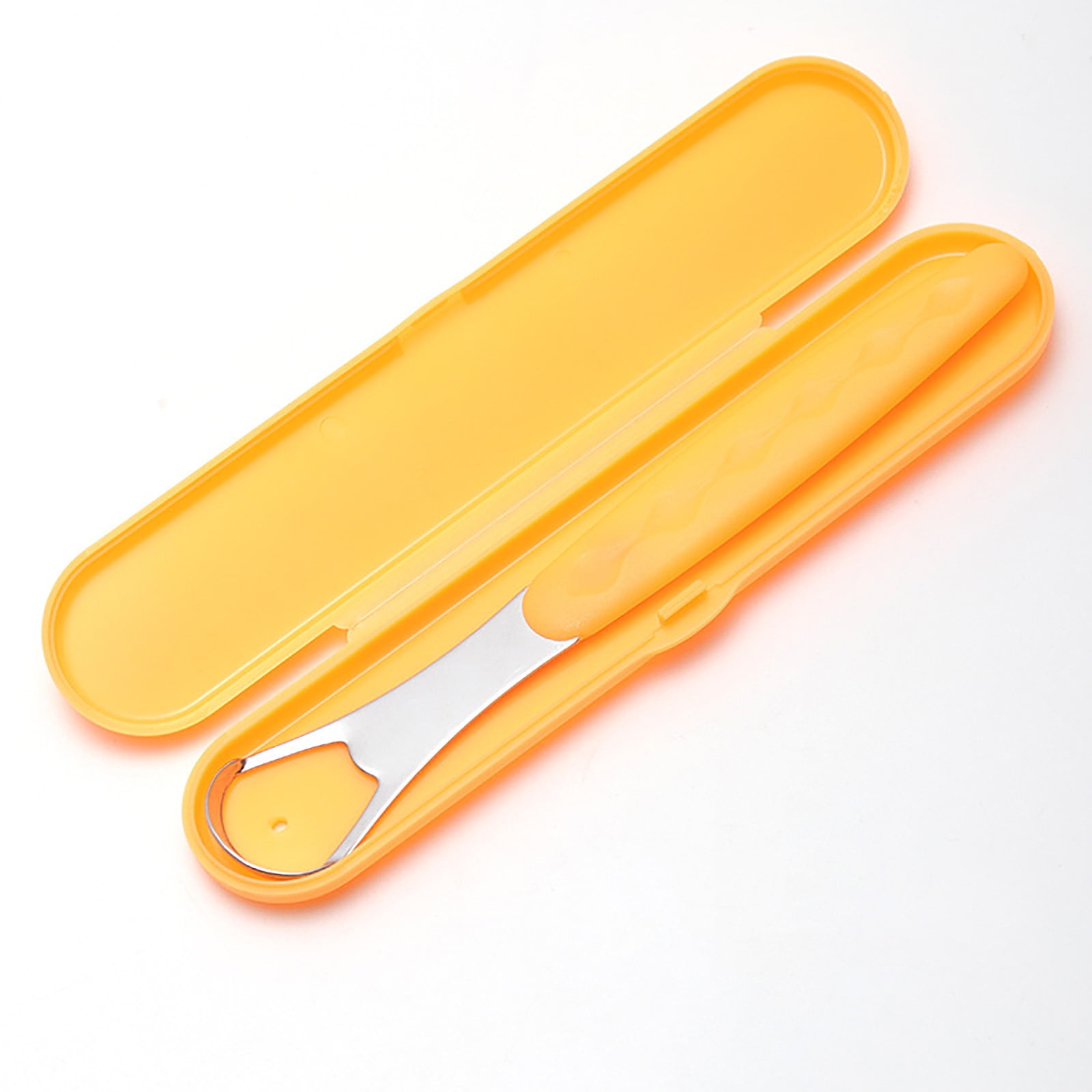 Tongue Scraper Cleaner 100% BPA Free Tongue Scrapers with Soft Handle for Adults, Kids, Healthy Oral Care, Easy to Use, Help Fight Bad Breath,with A Portable Travel Case-Black Orange 1.18*0.98*6.1inch 1Pcs - Image 3