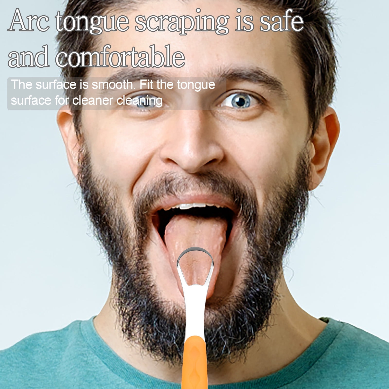 Tongue Scraper Cleaner 100% BPA Free Tongue Scrapers with Soft Handle for Adults, Kids, Healthy Oral Care, Easy to Use, Help Fight Bad Breath,with A Portable Travel Case-Black Orange 1.18*0.98*6.1inch 1Pcs - Image 5