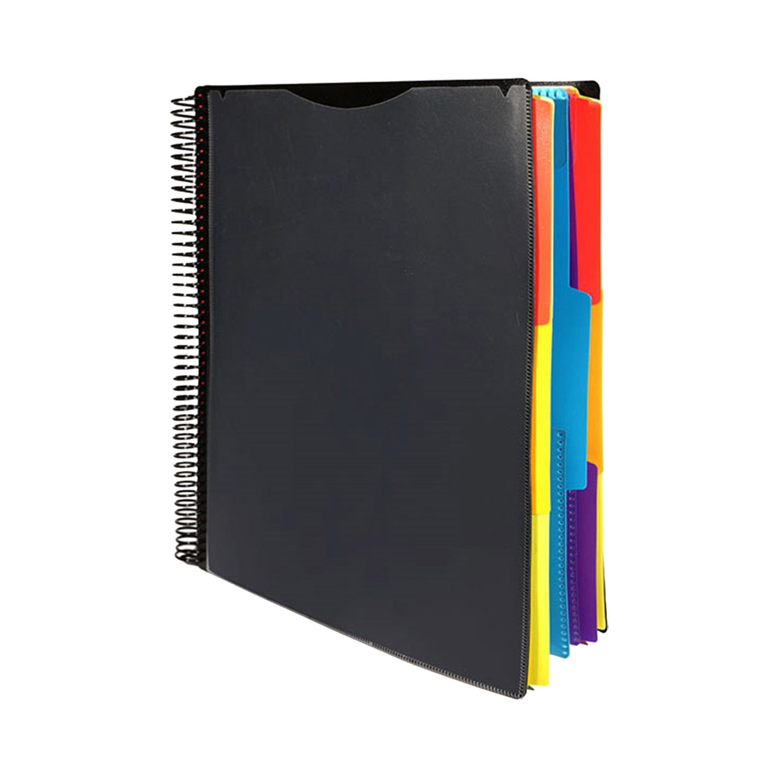 Spiral Binder Project Organizer - 6/12 Pockets with Assorted Tabs, Tear Poly Material, 1/3 Cut Tabs, Letter Size,Pocket Binder, Project Folder, Organizer with Tabs, School Project Holder(12 Pages) 12 Pages - Image 1