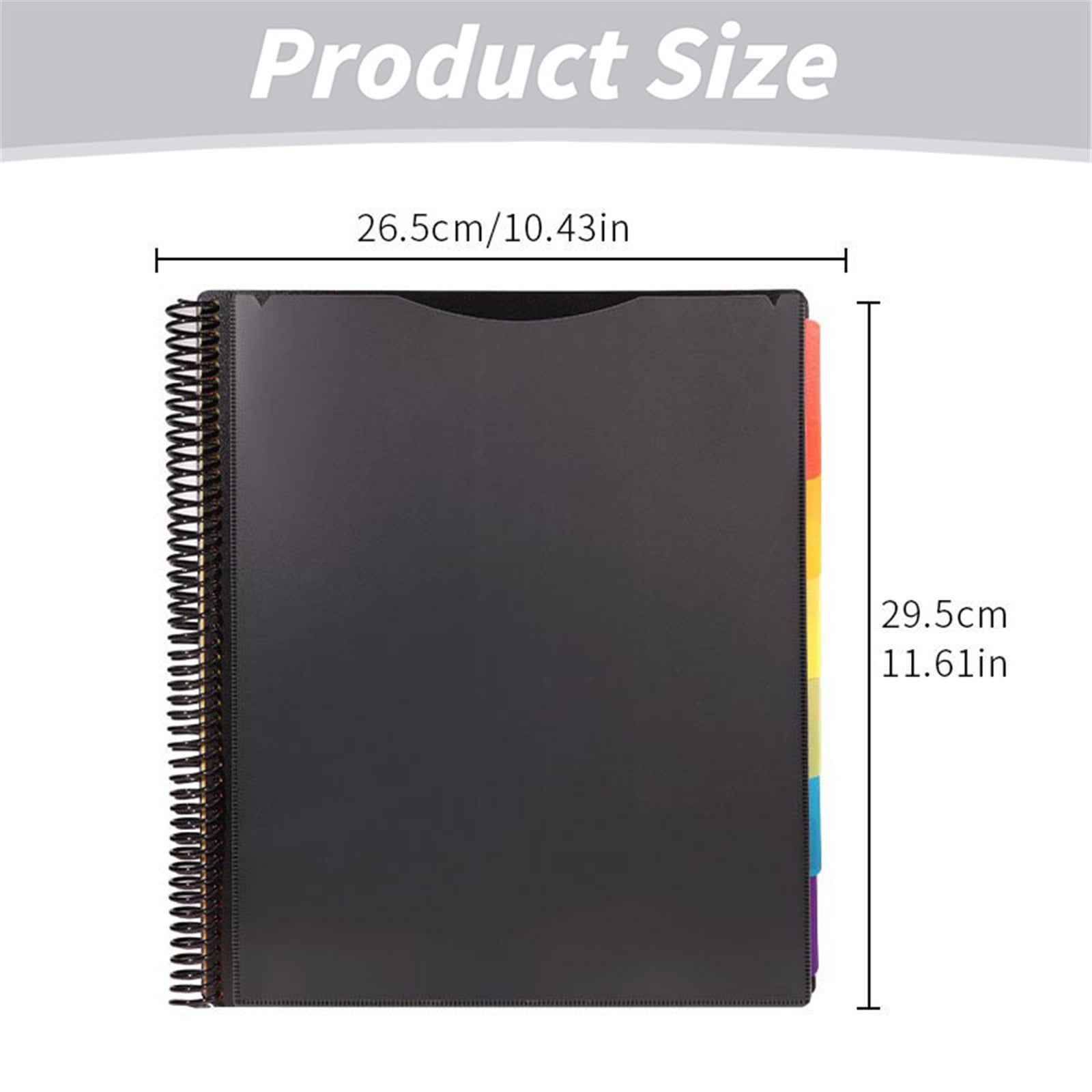 Spiral Binder Project Organizer - 6/12 Pockets with Assorted Tabs, Tear Poly Material, 1/3 Cut Tabs, Letter Size,Pocket Binder, Project Folder, Organizer with Tabs, School Project Holder(12 Pages) 12 Pages - Image 3