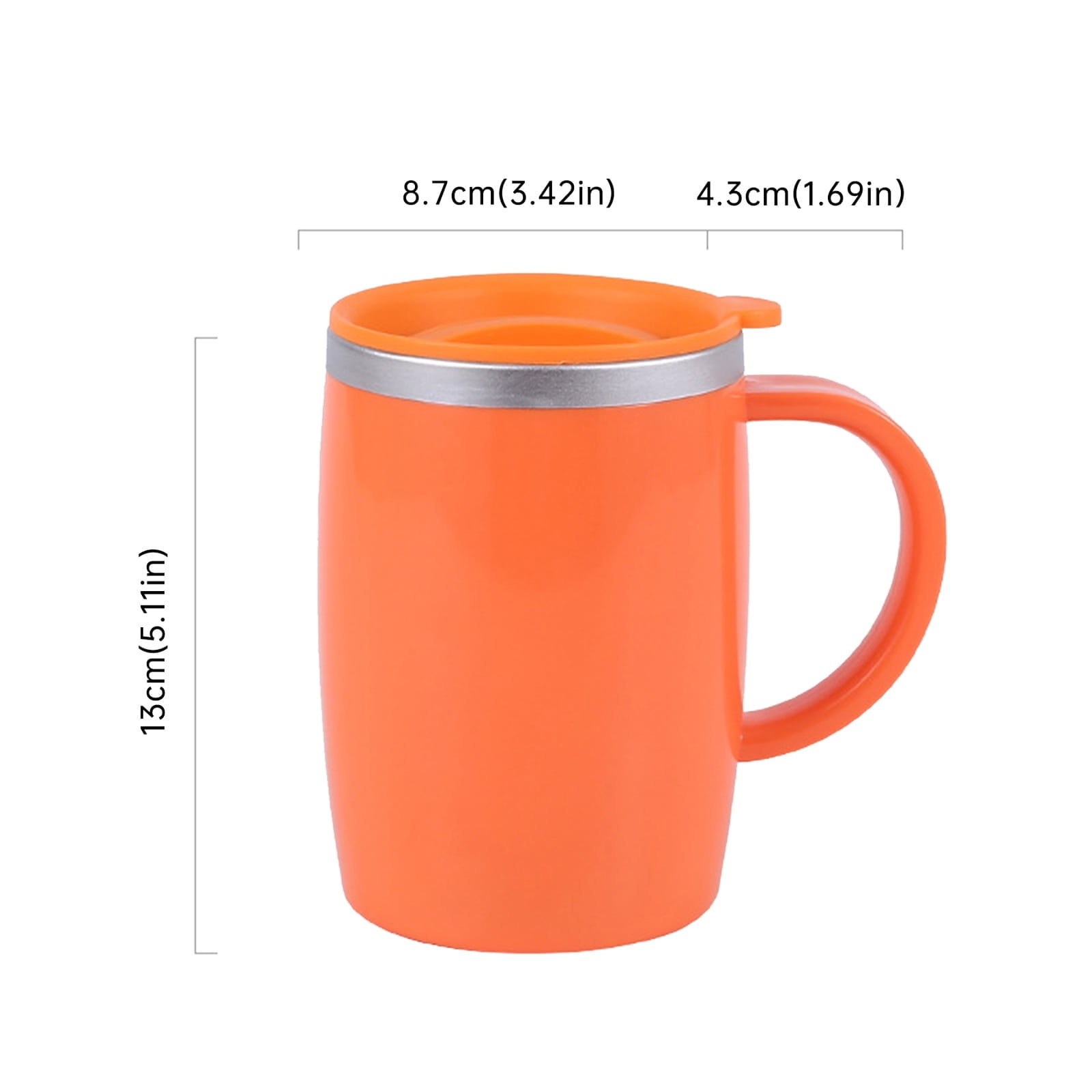 17oz Double Wall Insulated Desk Mug with Lid and Handle, Stainless steel Reusable Cup, Spill-Proof, Microwave & Dishwasher Safe, Wide Mouth, Cup Holder Friendly (Blue) 3.42x5.11 3.42