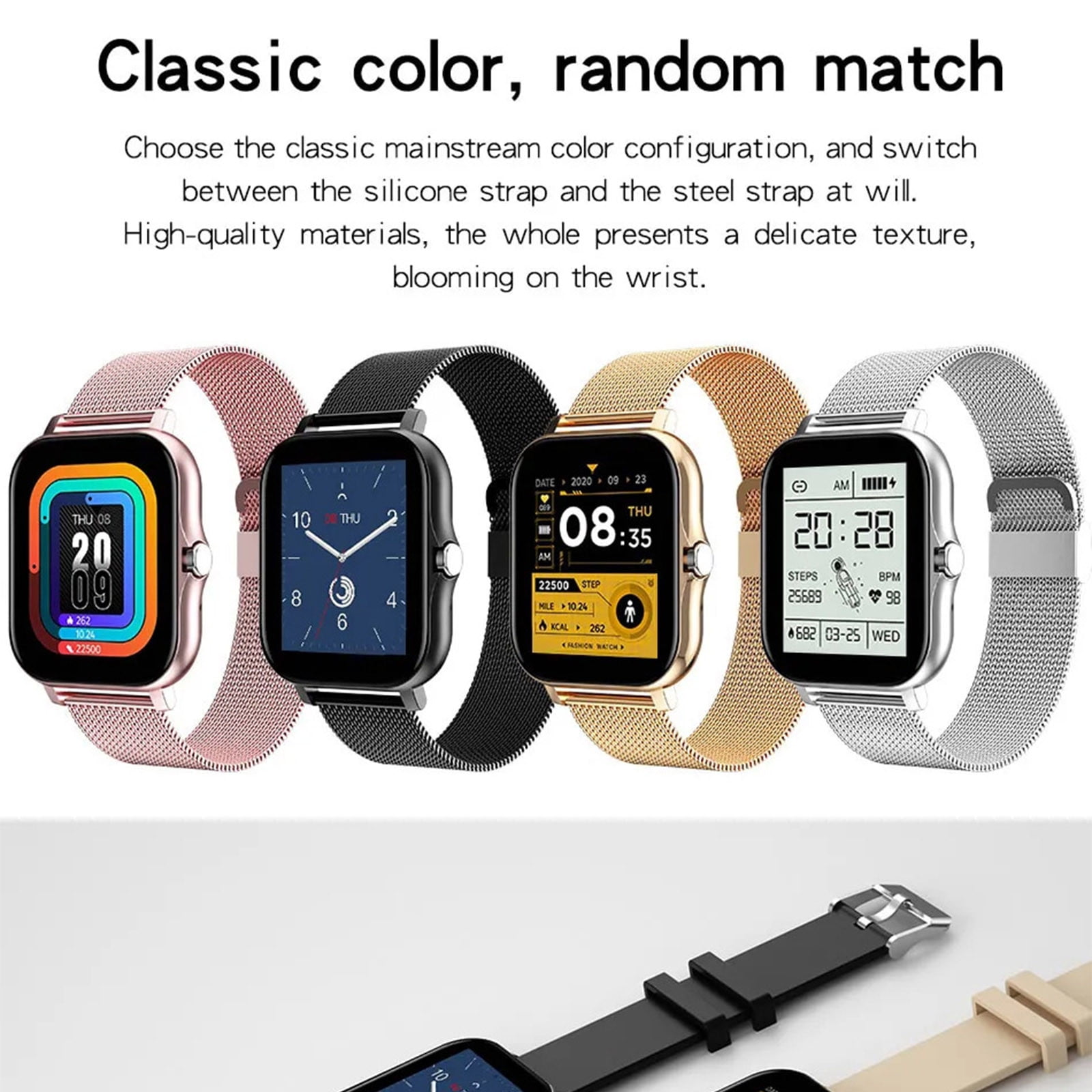 Smart Watch for Android and iPhone,Full Touch Screen with Call Function, Fitness Tracker for Music and Sleep Monitoring, IP67 Waterproof Smartwatch Compatible Unisex Design C - Image 4