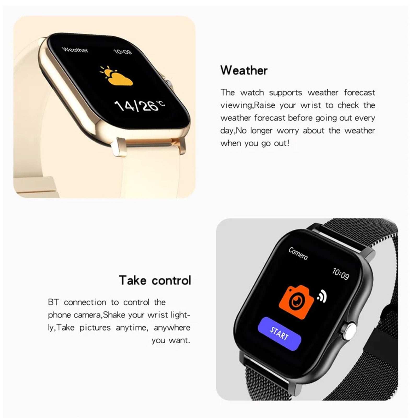 Smart Watch for Android and iPhone,Full Touch Screen with Call Function, Fitness Tracker for Music and Sleep Monitoring, IP67 Waterproof Smartwatch Compatible Unisex Design C - Image 6