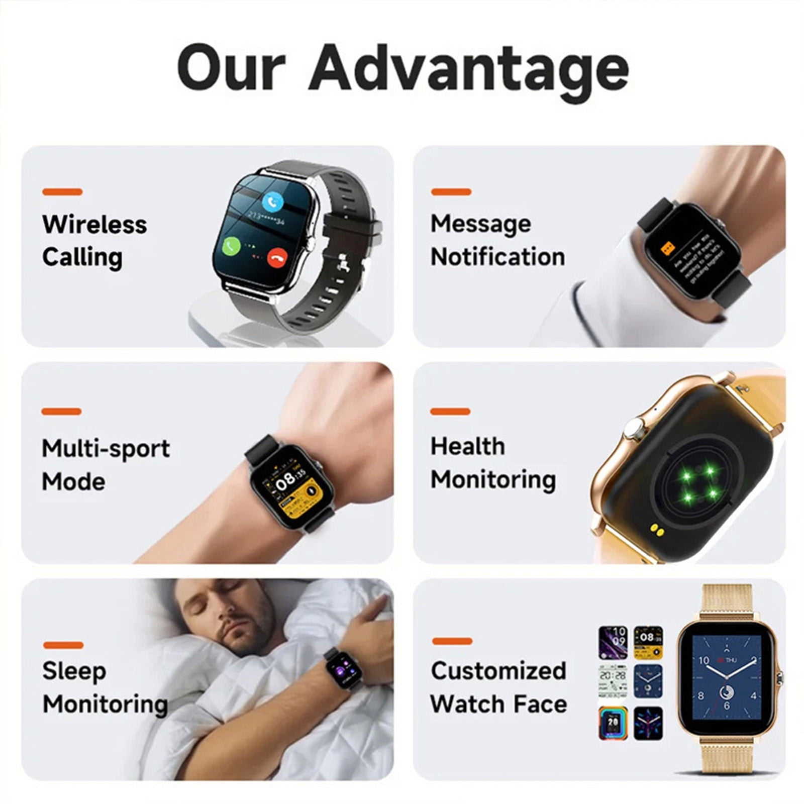 Smart Watch for Android and iPhone,Full Touch Screen with Call Function, Fitness Tracker for Music and Sleep Monitoring, IP67 Waterproof Smartwatch Compatible Unisex Design D - Image 7