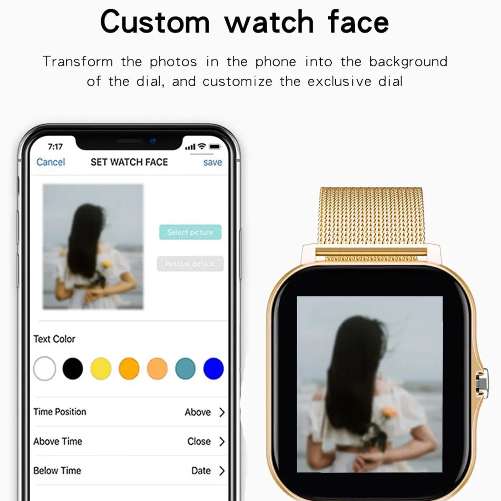 Smart Watch for Android and iPhone,Full Touch Screen with Call Function, Fitness Tracker for Music and Sleep Monitoring, IP67 Waterproof Smartwatch Compatible Unisex Design D - Image 8