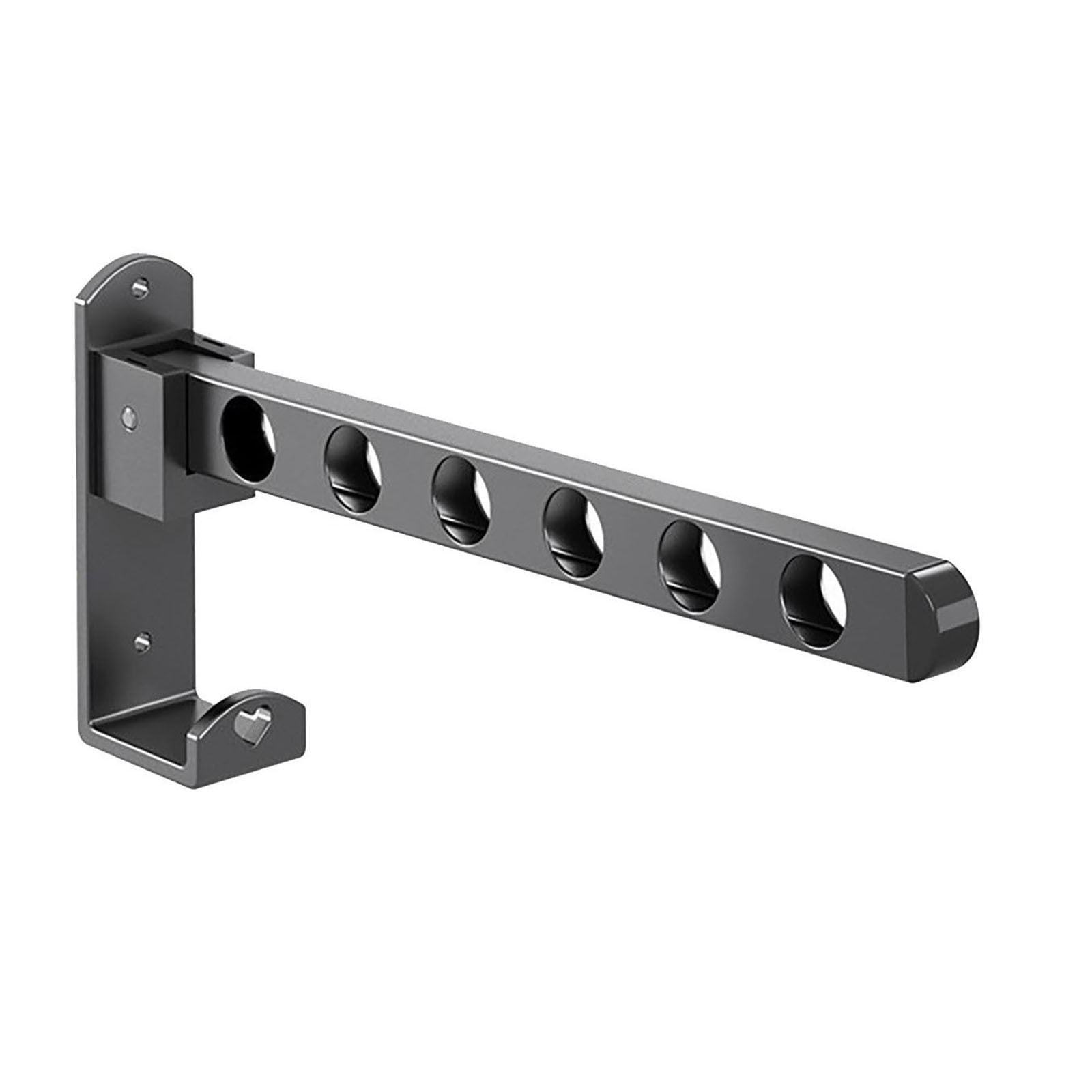 Retractable Folding Wall Hanger, Folding Clothes Hanger Rack, Clothes Storage Organizer, Laundry Hanger, Sturdy Hanging Dryer Rack Clothes Hooks of Metal (Matte Grey) 4.81x1.18x9.84 4.81