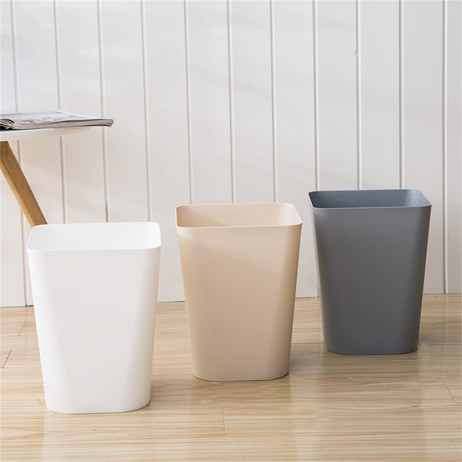 1.6 Gallon Small Trash Can, Heavy Duty Bathroom Wastebasket, Plastic Garbage Can for Kitchen Office Bathroom (White/1 Pcs) 7.48x9.13 7.48
