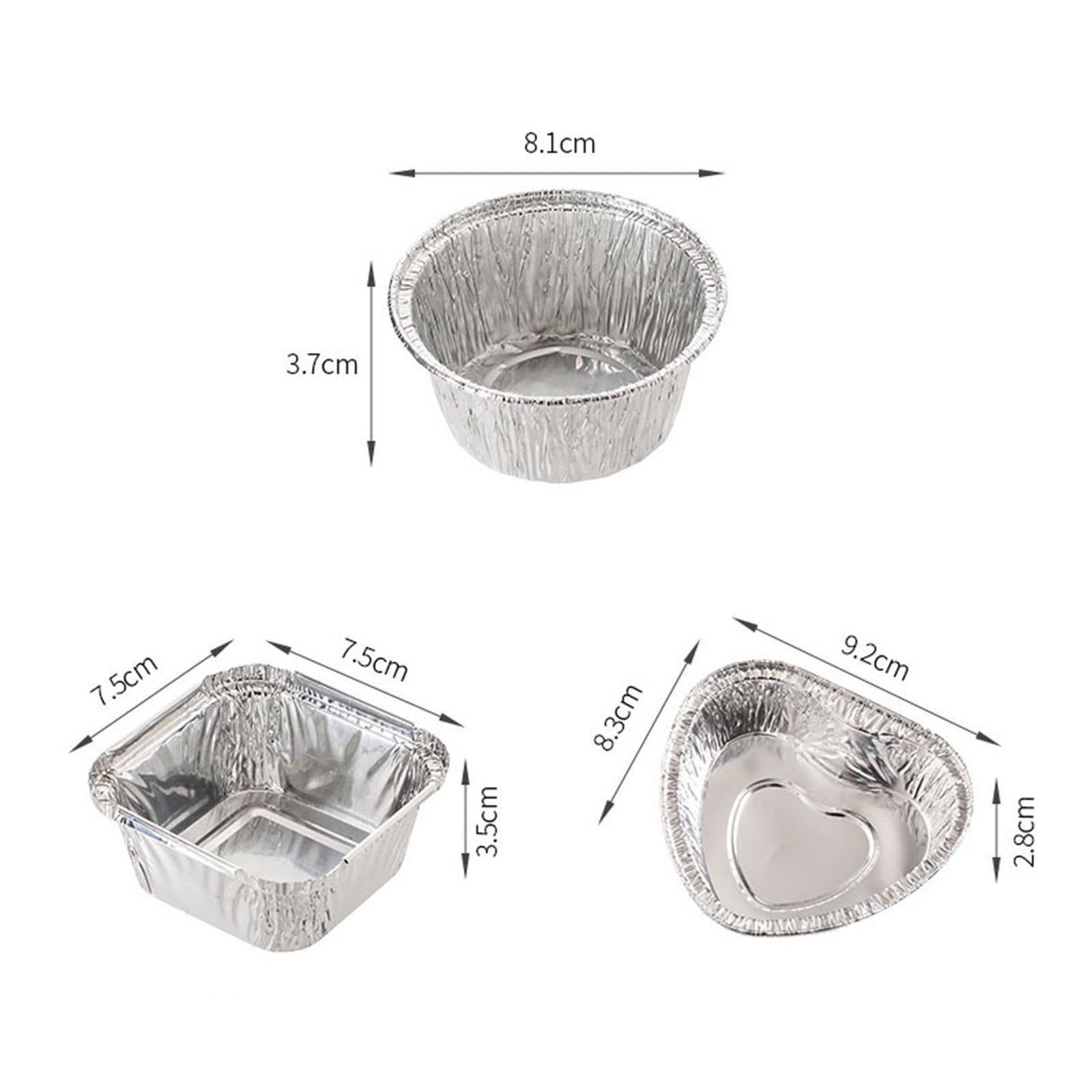 Aluminum Foil Pans 20pcs Disposable Baking Containers Heart Shape for Air Fryer Cupcake Muffins Oven Safe Non-Stick Small Round Foil Trays No Lids C - Image 2