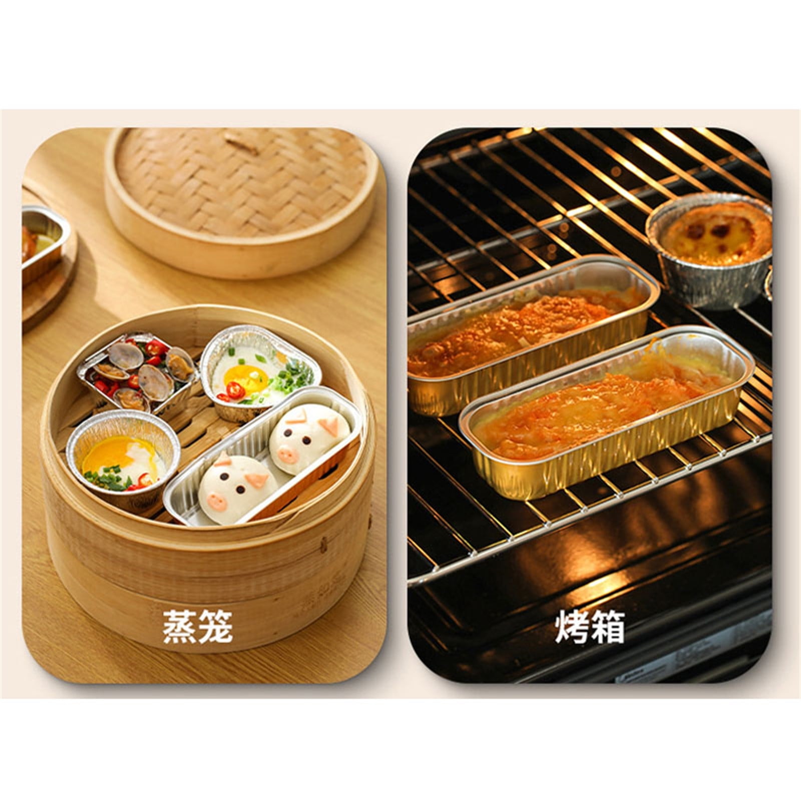 Aluminum Foil Pans 20pcs Disposable Baking Containers Heart Shape for Air Fryer Cupcake Muffins Oven Safe Non-Stick Small Round Foil Trays No Lids C - Image 7