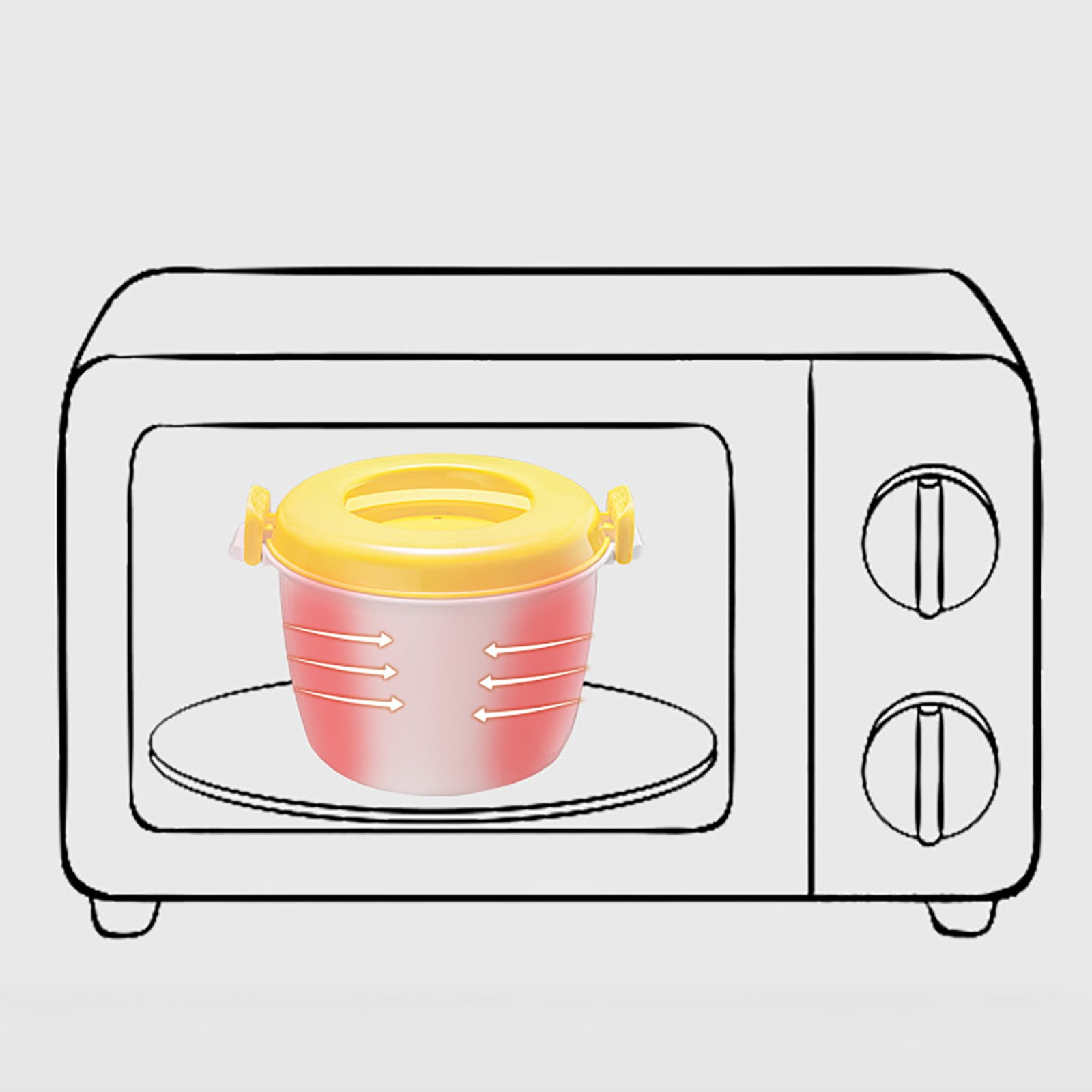 Microwave Rice Cooker, Microwavable Food Container, Convenient Cooker for Microwave, Plastic Micro Steamer Multifunctional Cookware for Rice, Pasta, Vegetables, Soups and More, 8.27x5.51 9.06