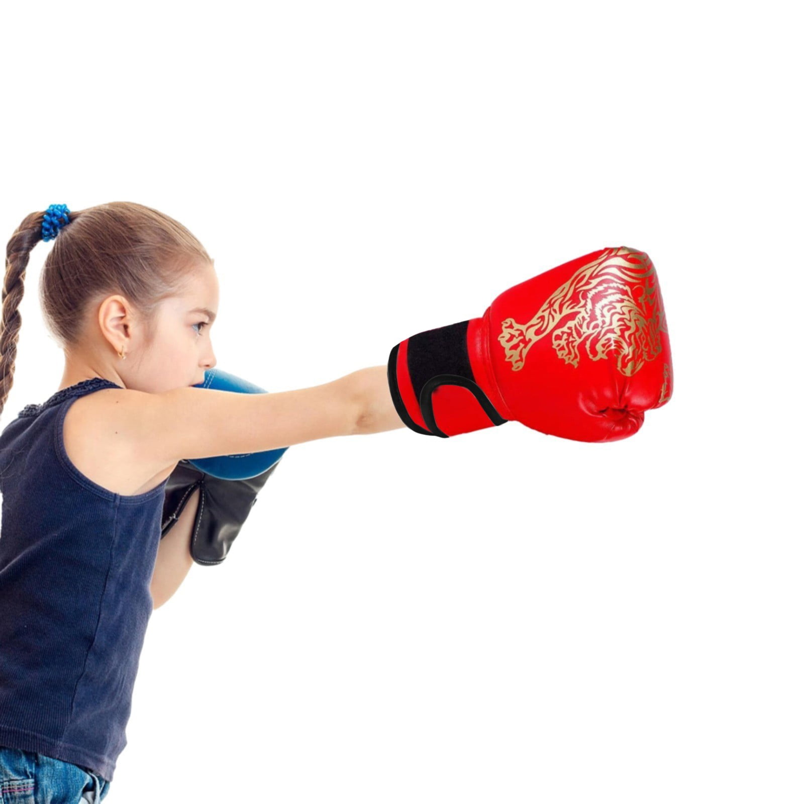 Boxing Gloves, Sportswear Entertainment Performance Accessories2 Pair Boxing Gloves for Beginners , Training and Sparring Kick Boxing Glove Training Glove Set Punching Bag Mitts, Black,Red,Blue(Red) Red - Image 2