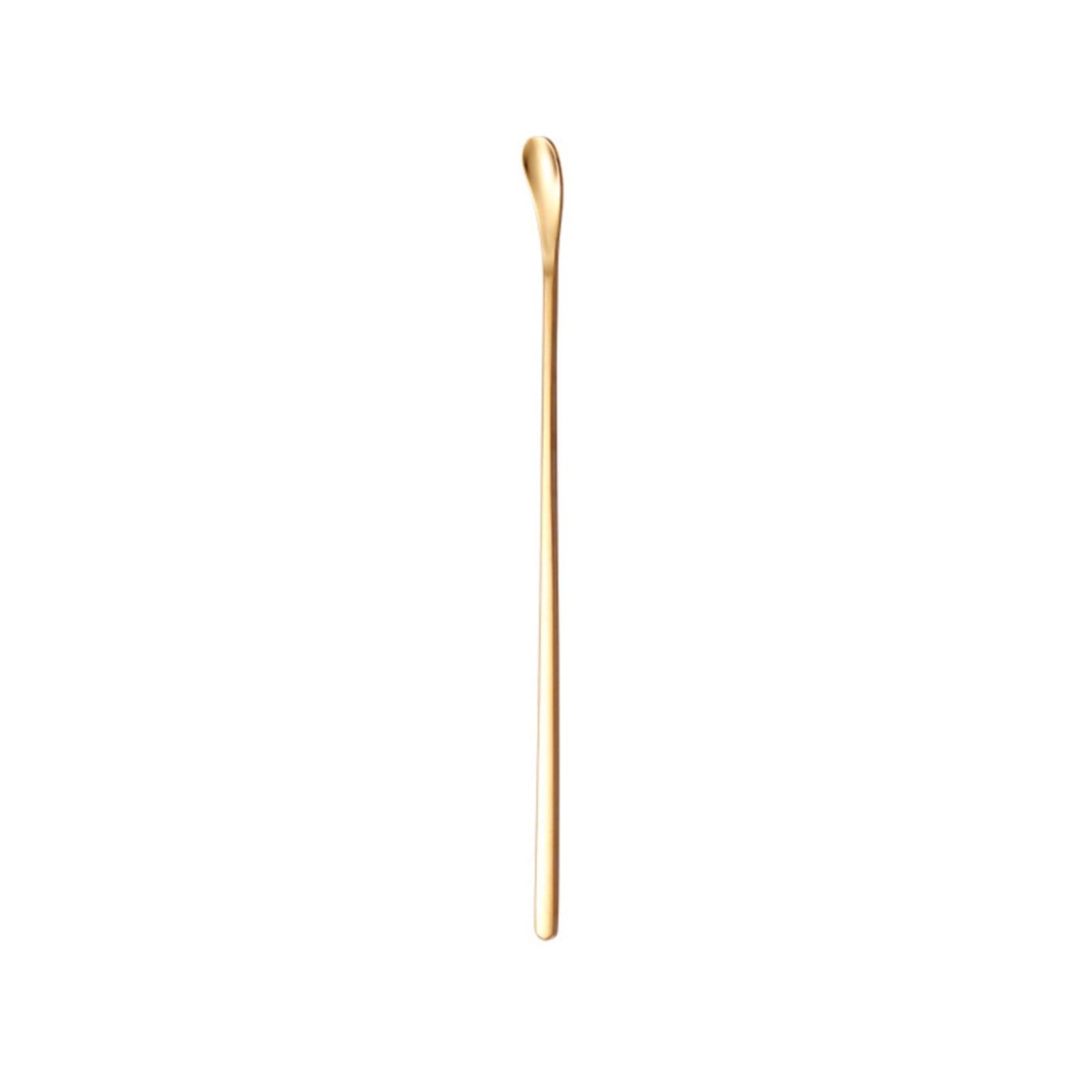 Stainless Steel Coffee Stirring Spoon, Heavy Duty Beverage Cocktail Stirrers, Reusable Stir Cocktail Drink Mixing Swizzle Stick, Tiny Salt Condiment Spoon (Black/1 Pcs) 0.47x8.85 0.47