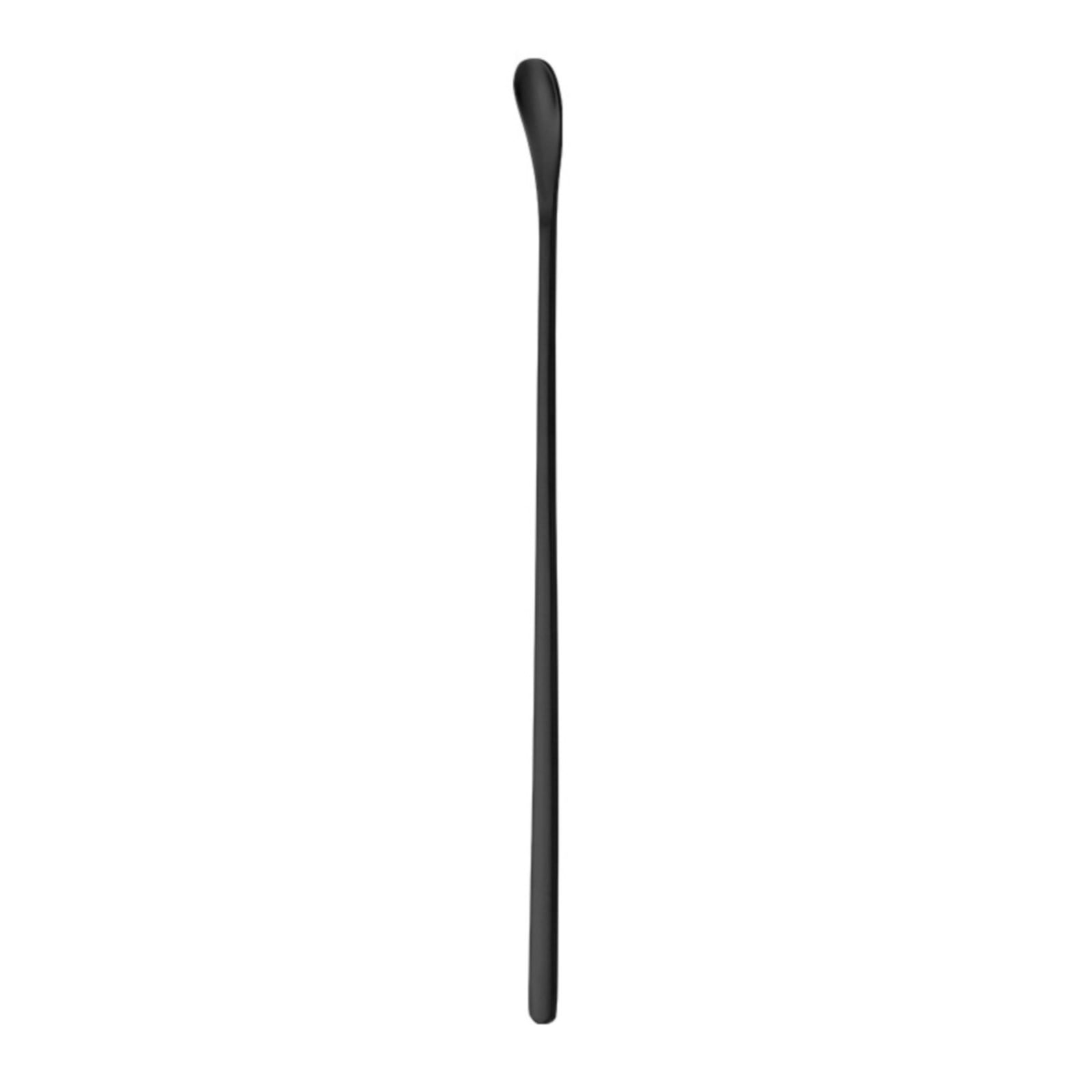 Stainless Steel Coffee Stirring Spoon, Heavy Duty Beverage Cocktail Stirrers, Reusable Stir Cocktail Drink Mixing Swizzle Stick, Tiny Salt Condiment Spoon (Black/1 Pcs) 0.47x8.85 0.47
