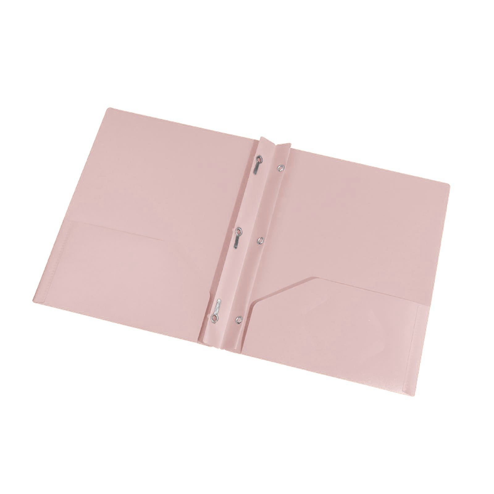 Plastic Folders with 2 Pockets and 3 Prongs, Heavy Duty Two Pocket Folder with Brads, 3 Prong Folders with Pockets for Letter Size Sheets, 9.5x11.5 9.5