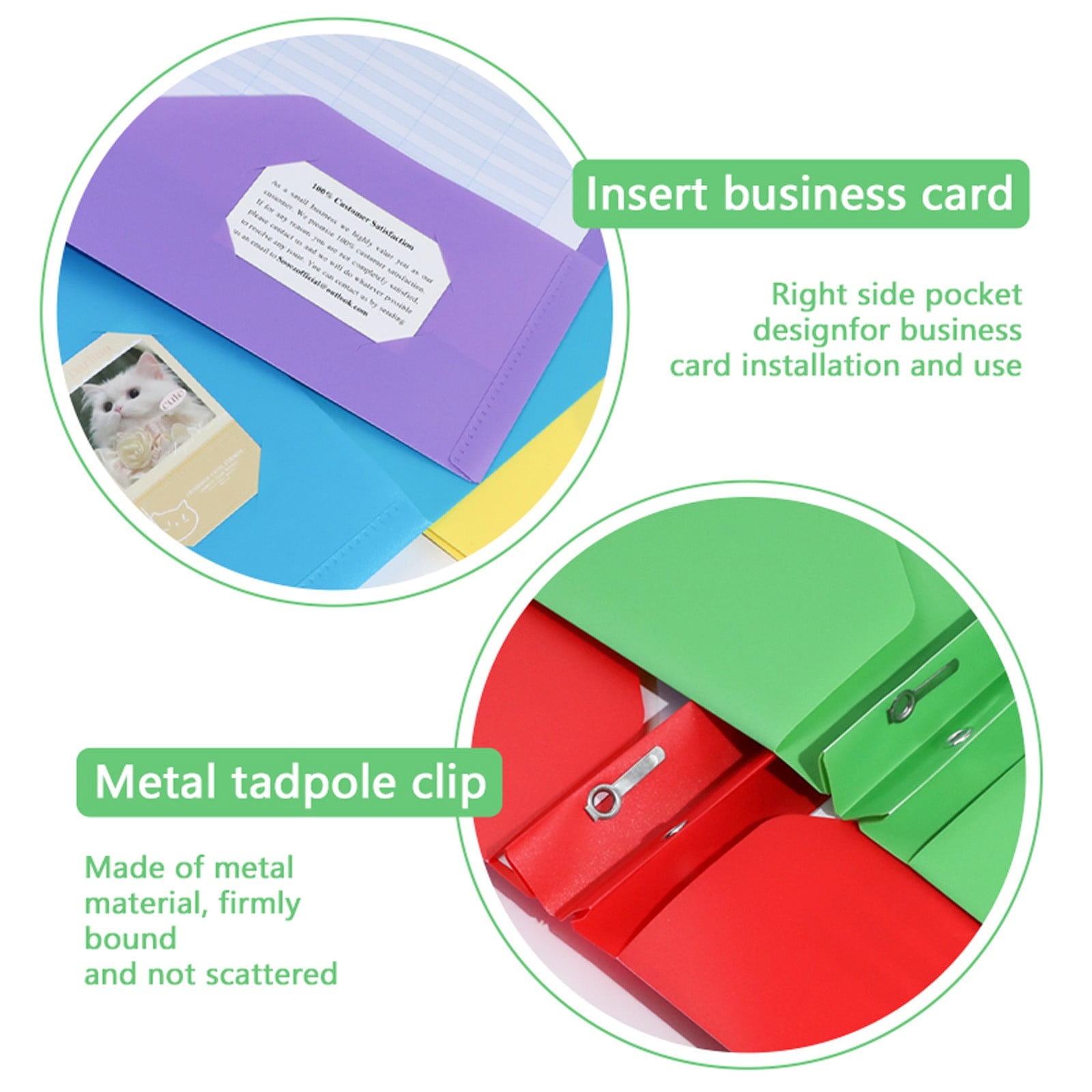 Plastic Folders with 2 Pockets and 3 Prongs, Heavy Duty Two Pocket Folder with Brads, 3 Prong Folders with Pockets for Letter Size Sheets, 9.5x11.5 9.5