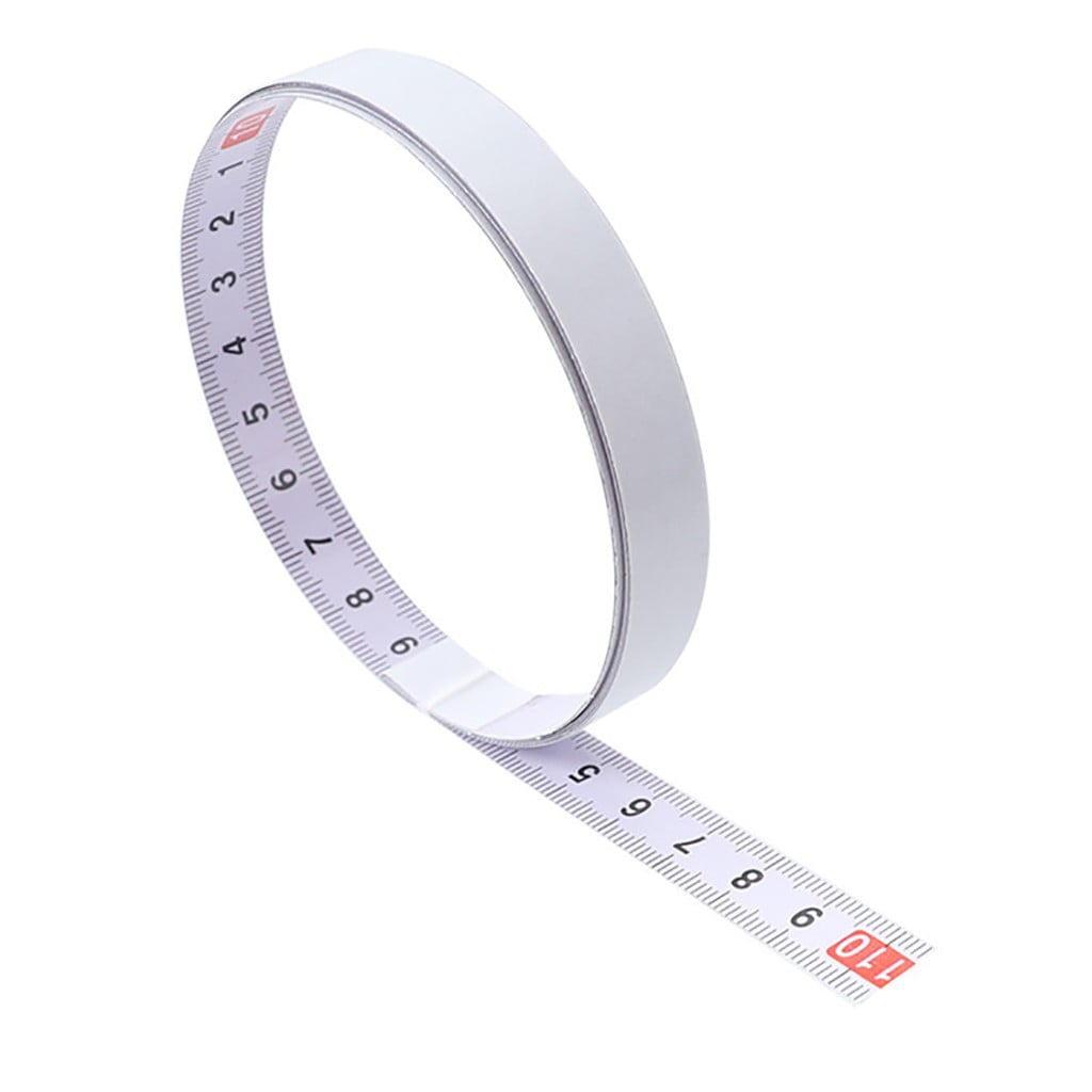 1 Pack 1/2/3/5 M Self-Adhesive Measuring Tape, Peel and Stick Tape Measure, Imperial and Metric Scales, Left-Right Reading Ruler Tape for Workbench, Table Saw, Drafting Table, White(1M) 2M - Image 2
