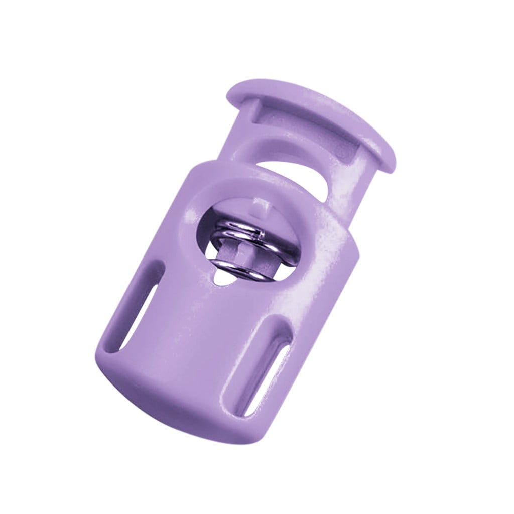 10 PCS Plastic Spring Cord Locks for Drawstring, Paracord Toggle Stopper Clasp Elastic Shoeslace Lock Sweatpants Hoodie String Clips Bungee Swim Goggles Gloves String Lock Replacement(Purple) Purple - Image 2