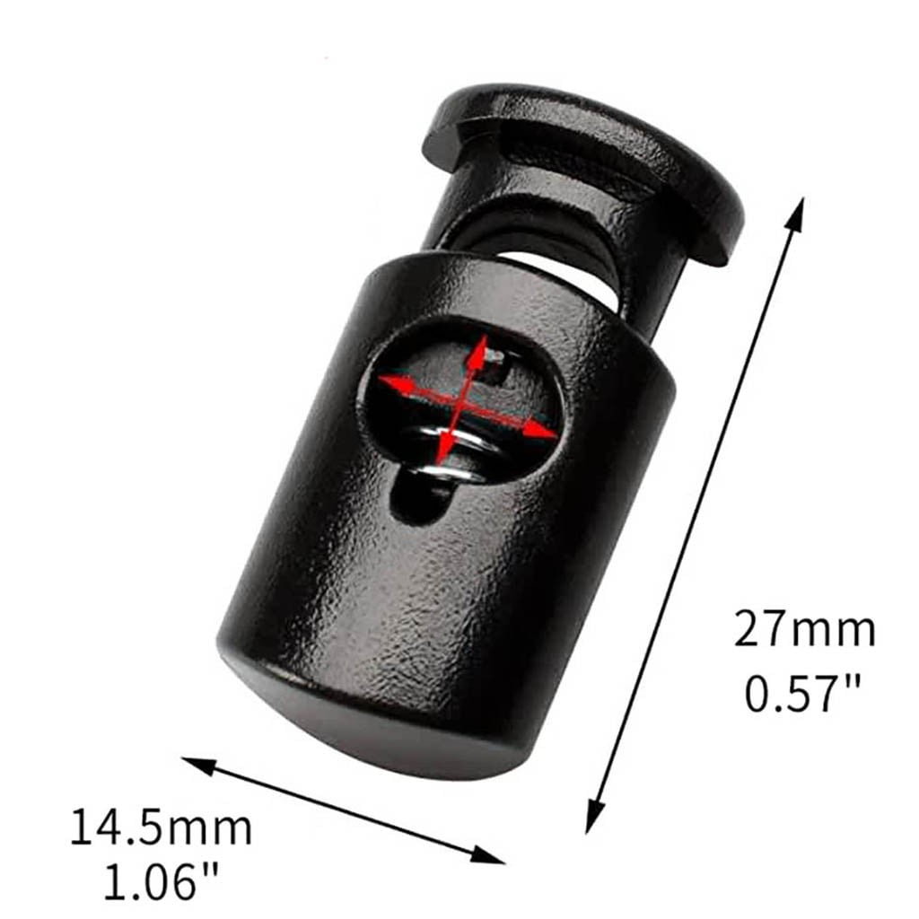 10 PCS Plastic Spring Cord Locks for Drawstring, Paracord Toggle Stopper Clasp Elastic Shoeslace Lock Sweatpants Hoodie String Clips Bungee Swim Goggles Gloves String Lock Replacement(Purple) Z1-Black - Image 5