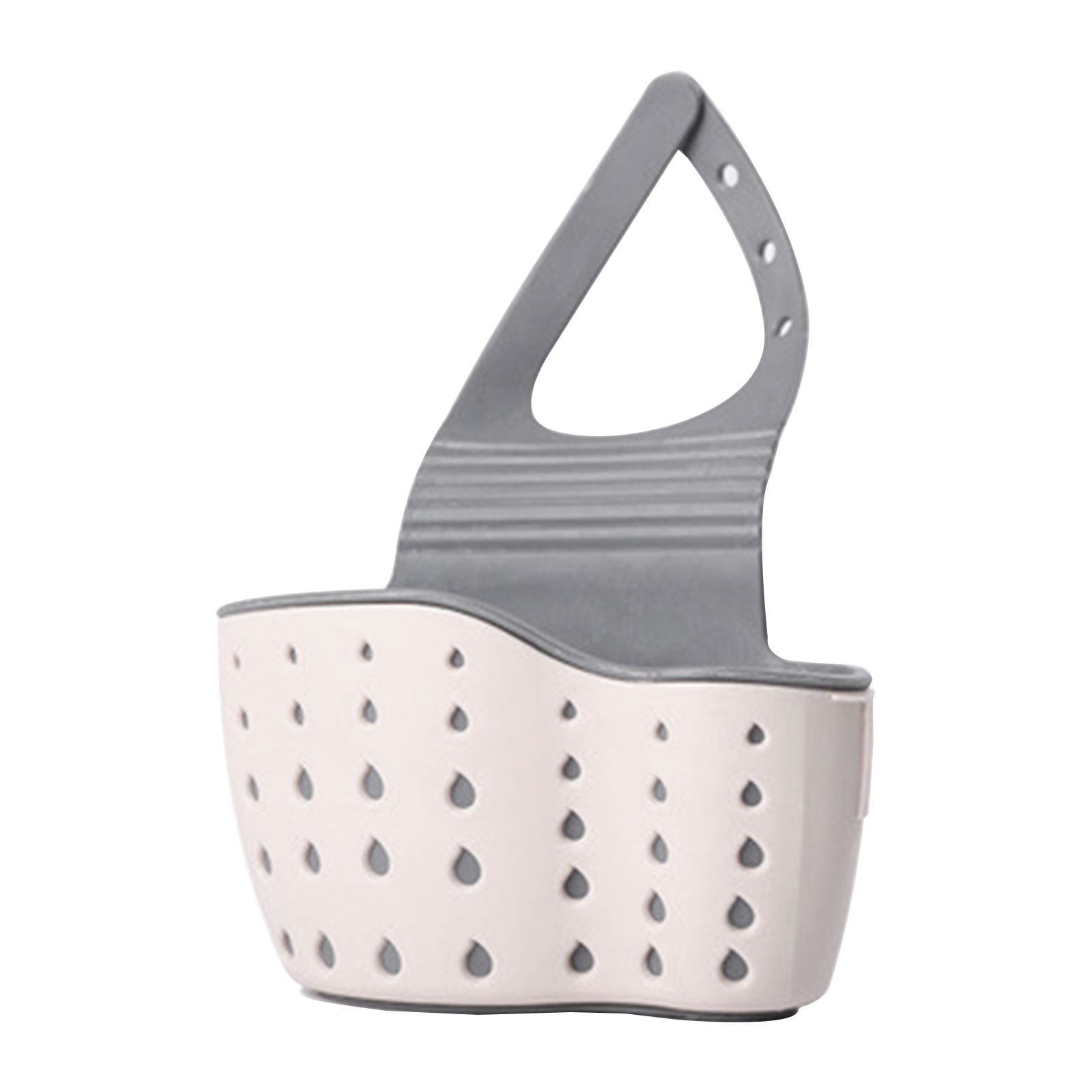 Kitchen Sink Caddy Sponge Holder, Silicone Plastic Soap Holder, Hanging Ajustable Strap Faucet Caddy with Drain Holes for Drying, 1 Pcs, 5.12x8.67 5.12