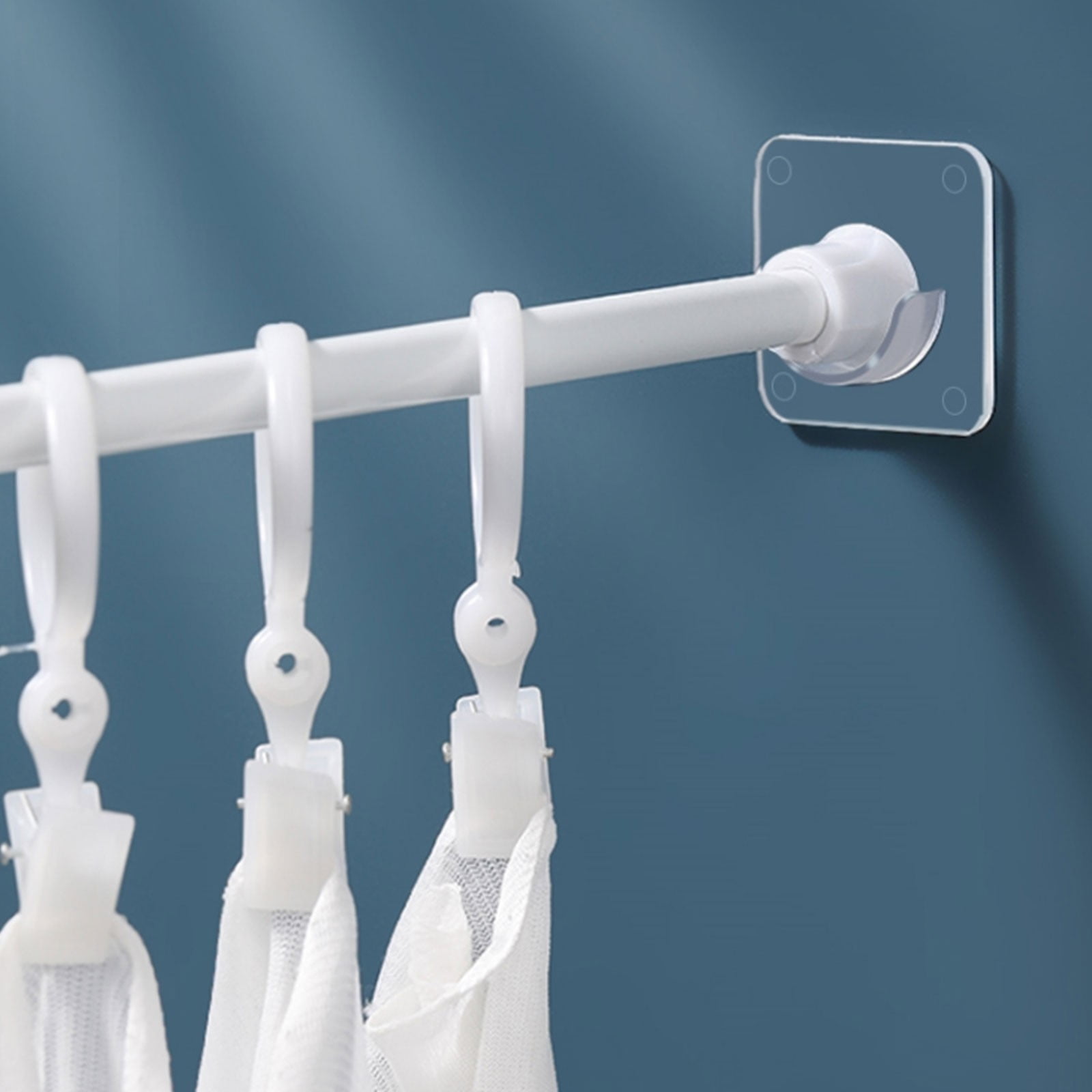 Adhesive Shower Rod Holders, No Drilling Shower Curtain Rod Holders For Wall,Shower Curtain Wall Mount,Stick On Shower Bar Holder,Clear 2 Pc,No Drilling,Shower Rod Not Incl(Clear) Clear - Image 2