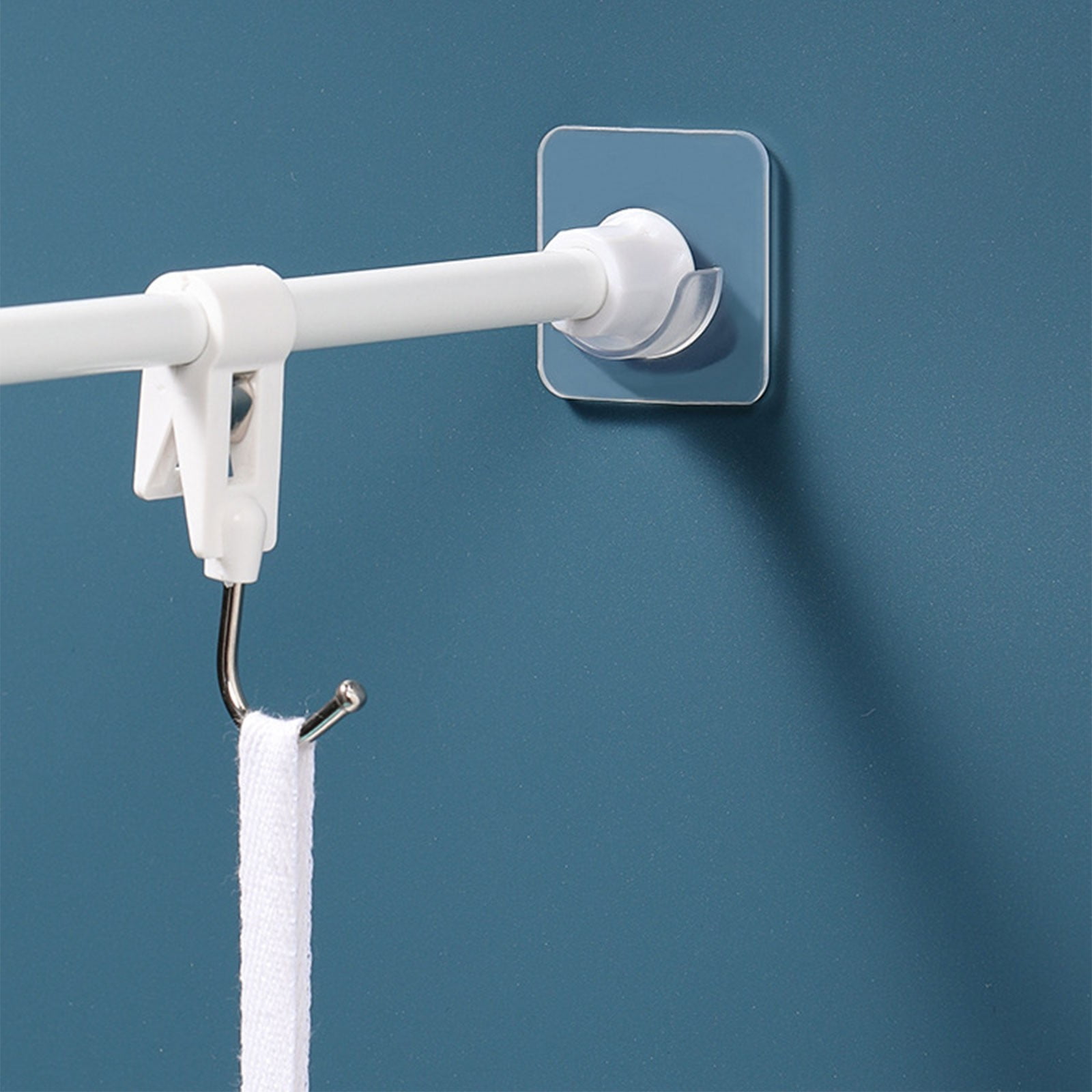Adhesive Shower Rod Holders, No Drilling Shower Curtain Rod Holders For Wall,Shower Curtain Wall Mount,Stick On Shower Bar Holder,Clear 2 Pc,No Drilling,Shower Rod Not Incl(Clear) Clear - Image 5