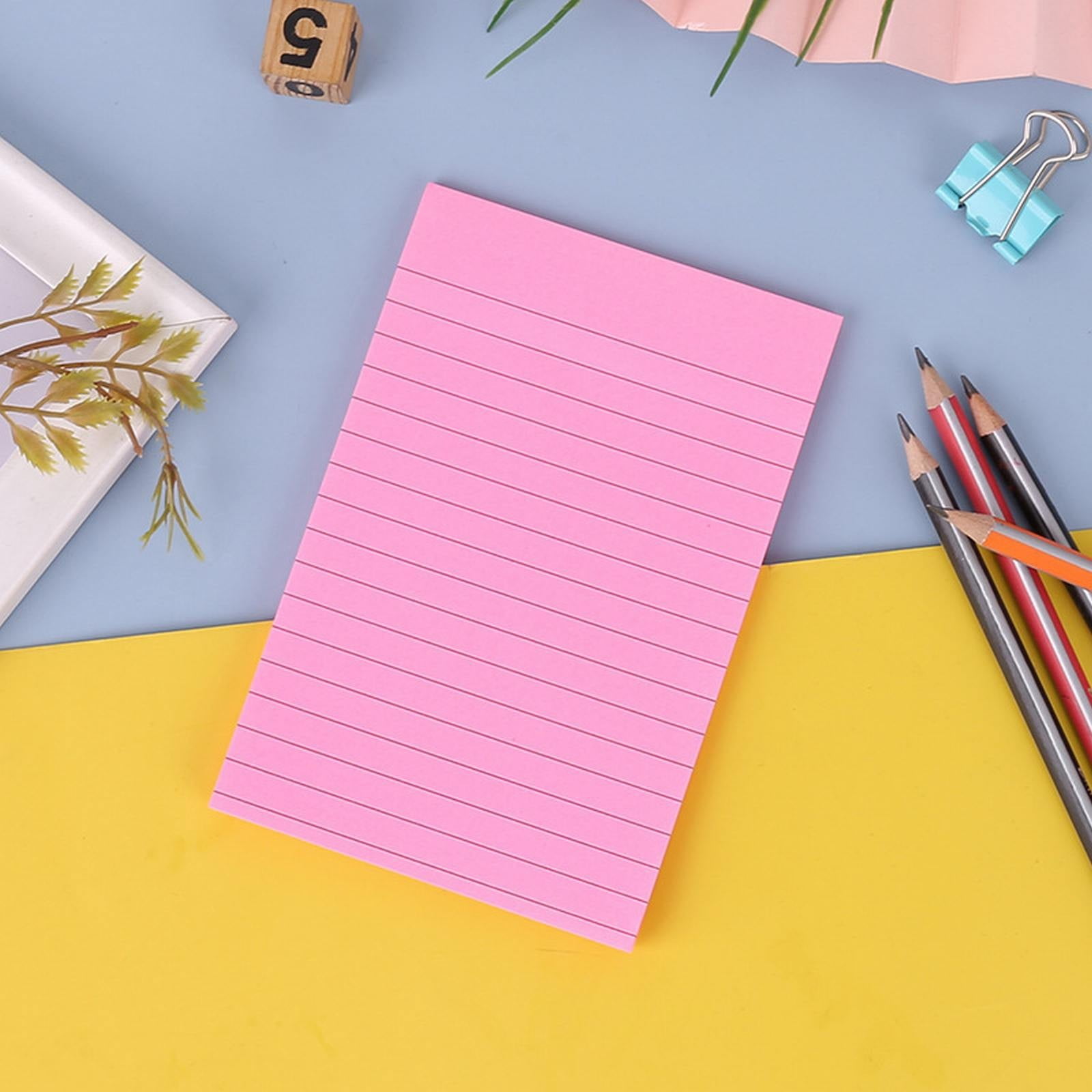 1 Pack Lined Sticky Notes 4X6 in Post, 8 Pastel Colors Large Ruled Post Sticky Colorful Super Sticking Power Memo Pads Strong Adhesive, Sticky Notes with Lines Office, Home, 50 Sheets/pad(B) B - Image 4