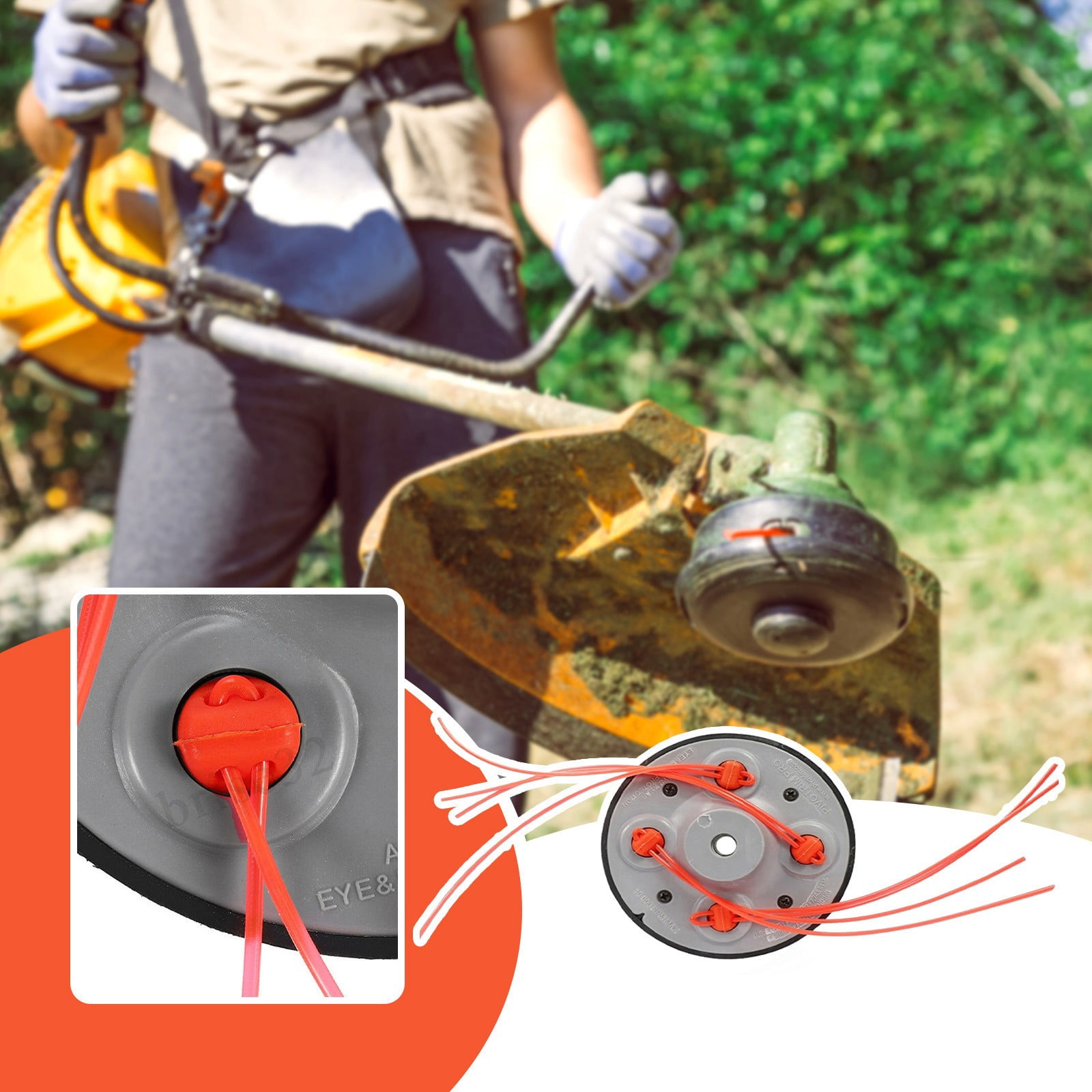Universal String Trimmer Head,Brushcutter Weed Eater Replacement Attachment,Durable Design for Easy Whipper Trimmer Maintenance,Compatible with Most Garden & Lawn Care Tools - Image 2