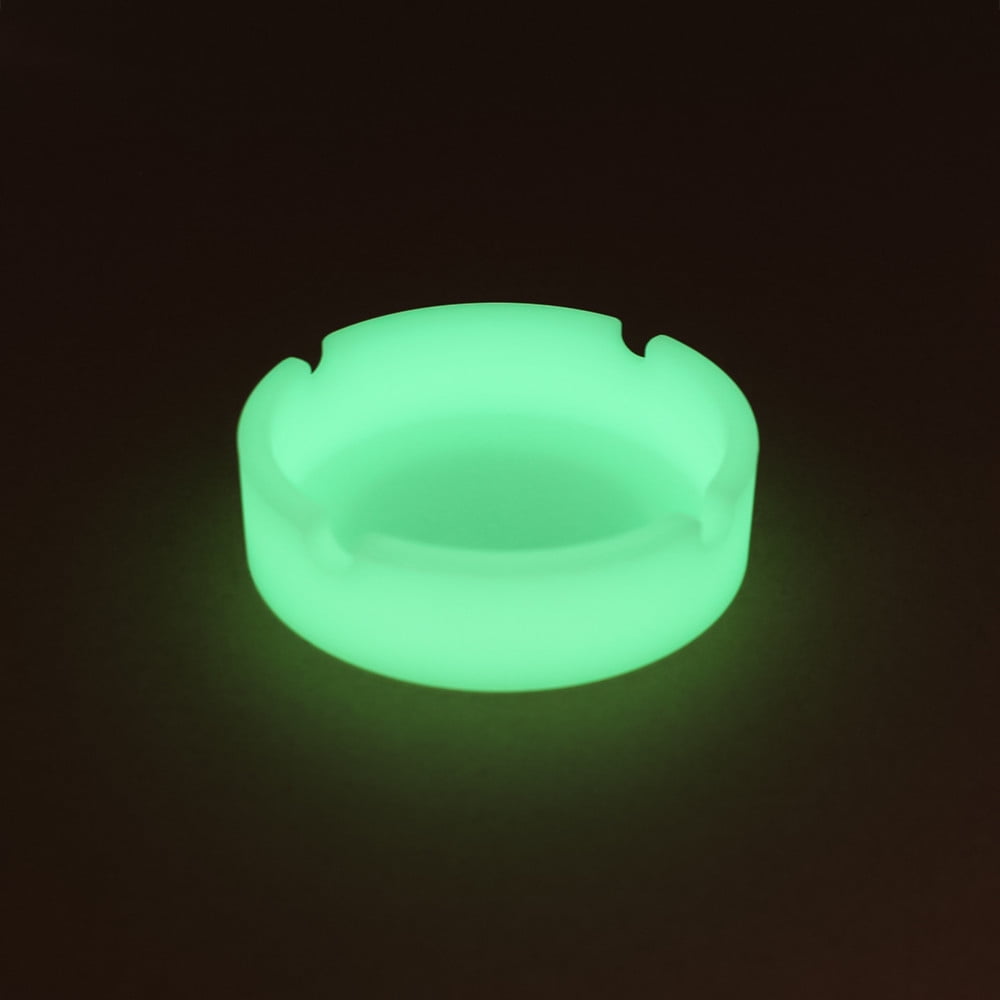 Glow in The Dark Silicone Ashtray Round Heat Resistant (230°C) - Portable Non-Slip Smoking Tray for Indoor Outdoor Use, Easy Clean 8.3x2.3cm, Pink - Image 3