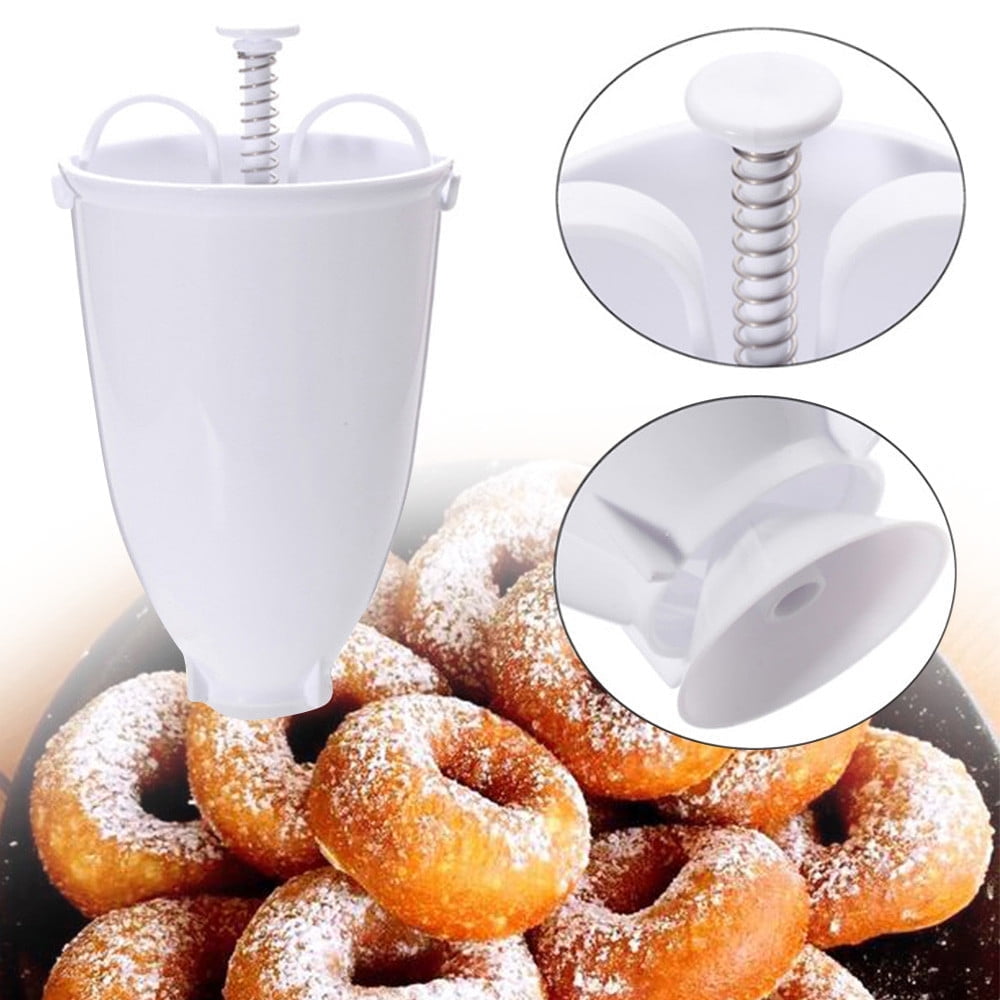 One hand Donut Maker, Manual Donut Maker, Plastic Doughnut Machine Mold, Biscuit Donut Maker, Donut-Depositor Made Waffle Dispenser Donut Kitchen Pastry Making Bake Ware Baking Tool, 3.54x.09' 3.54x.09