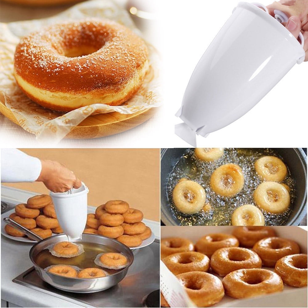 One hand Donut Maker, Manual Donut Maker, Plastic Doughnut Machine Mold, Biscuit Donut Maker, Donut-Depositor Made Waffle Dispenser Donut Kitchen Pastry Making Bake Ware Baking Tool, 3.54x.09' 3.54x.09